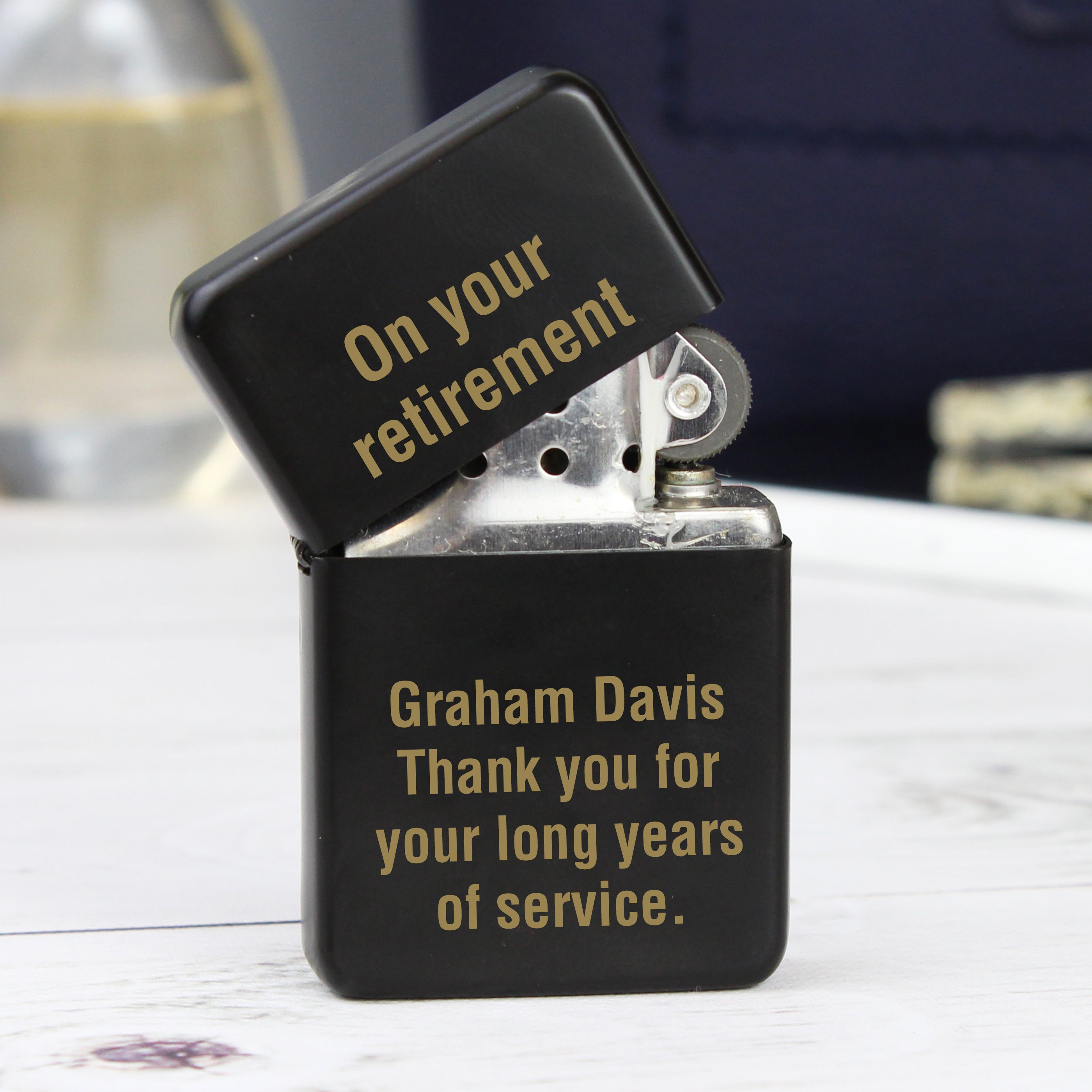 Personalised Black Lighter - gift & personalise