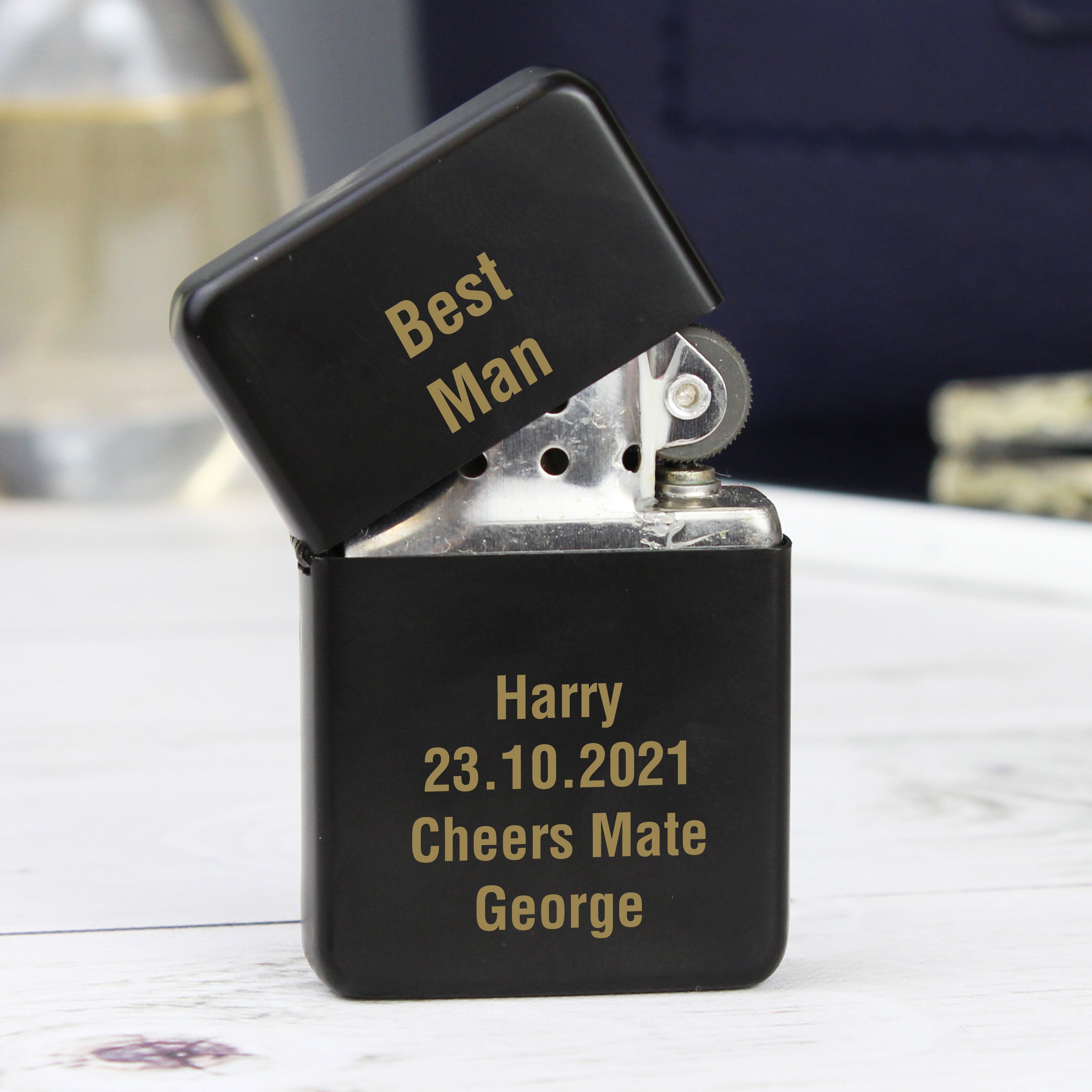 Personalised Black Lighter - gift & personalise