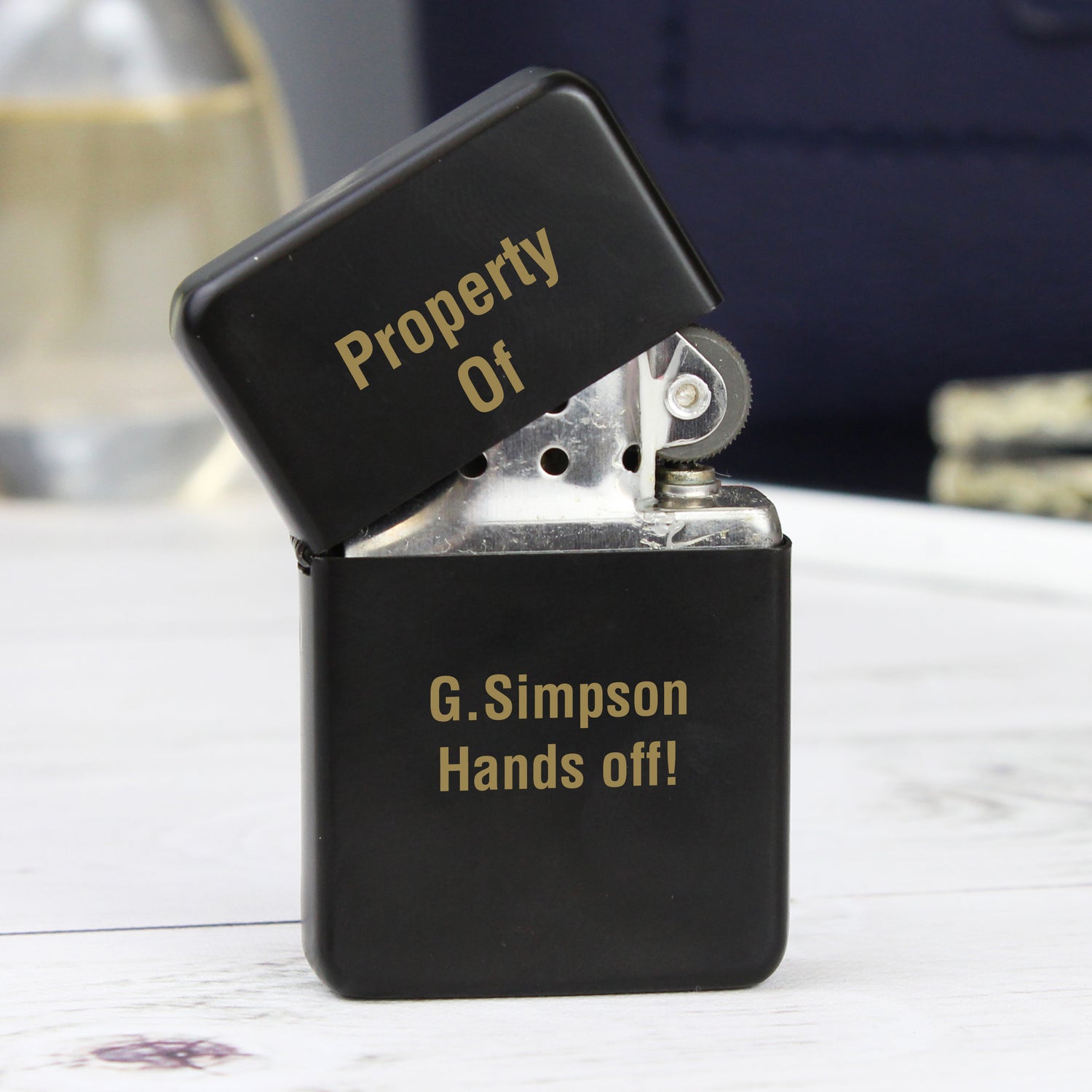 Personalised Black Lighter - gift & personalise