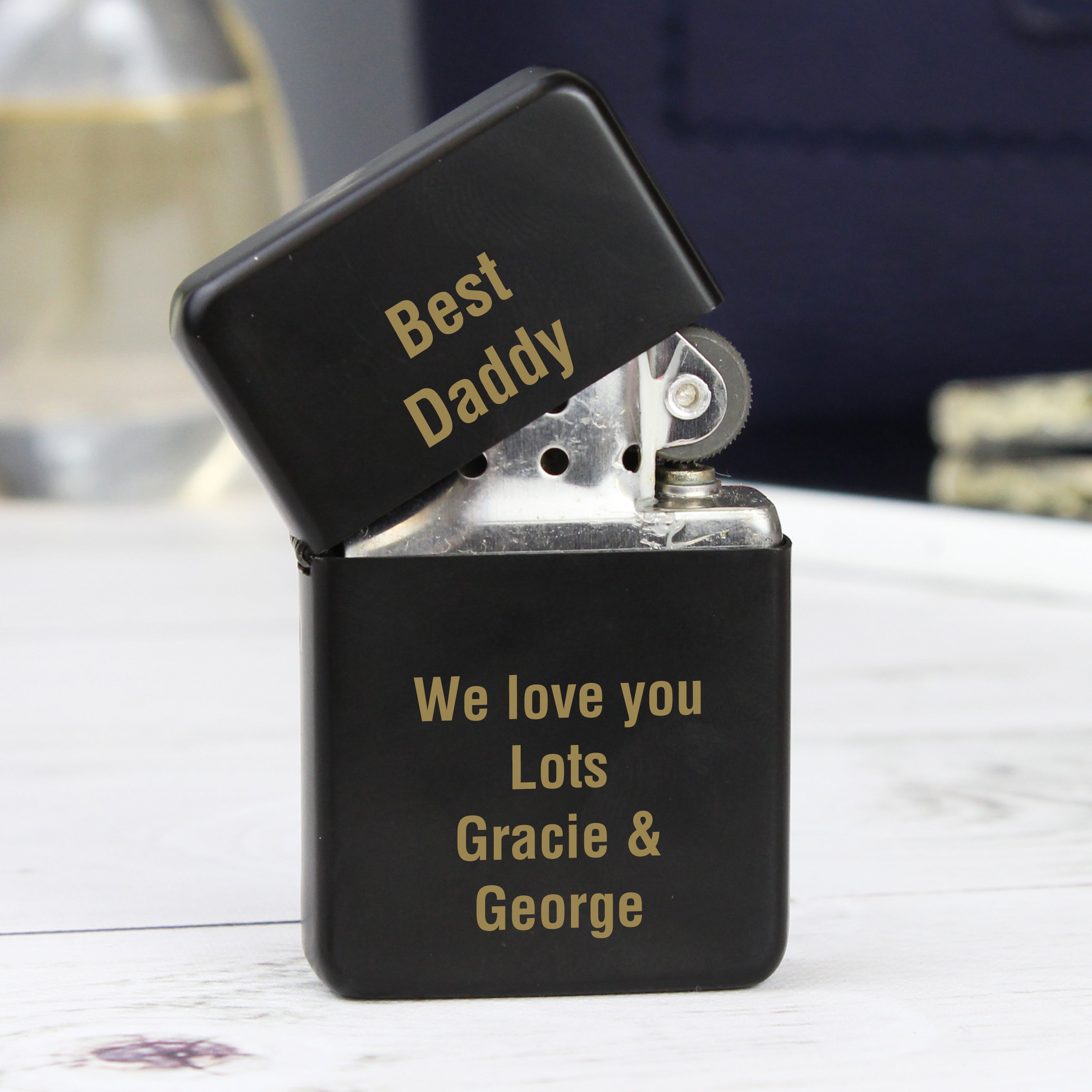 Personalised Black Lighter - gift & personalise