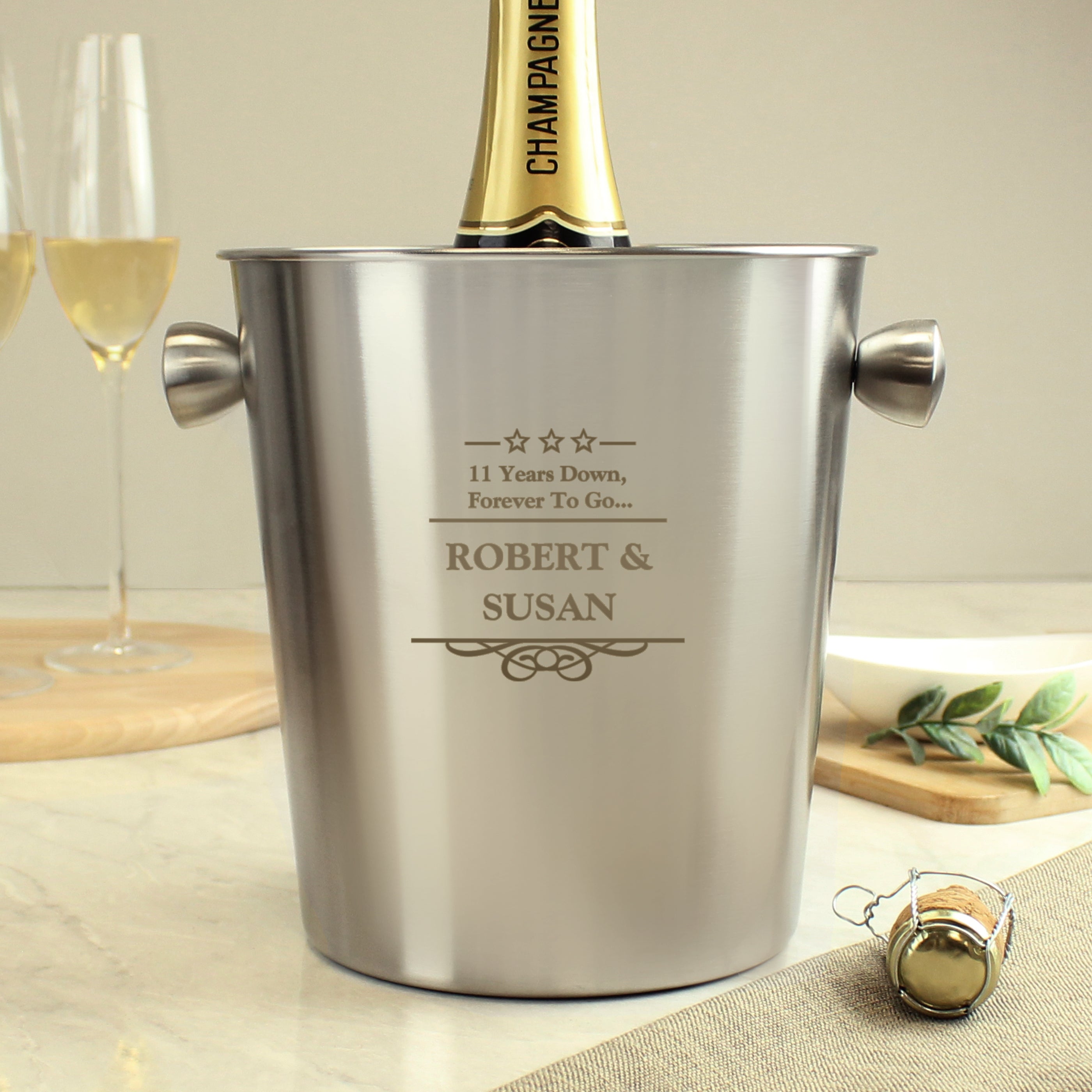 Personalised Decorative Stainless Steel Ice Bucket - gift & personalise
