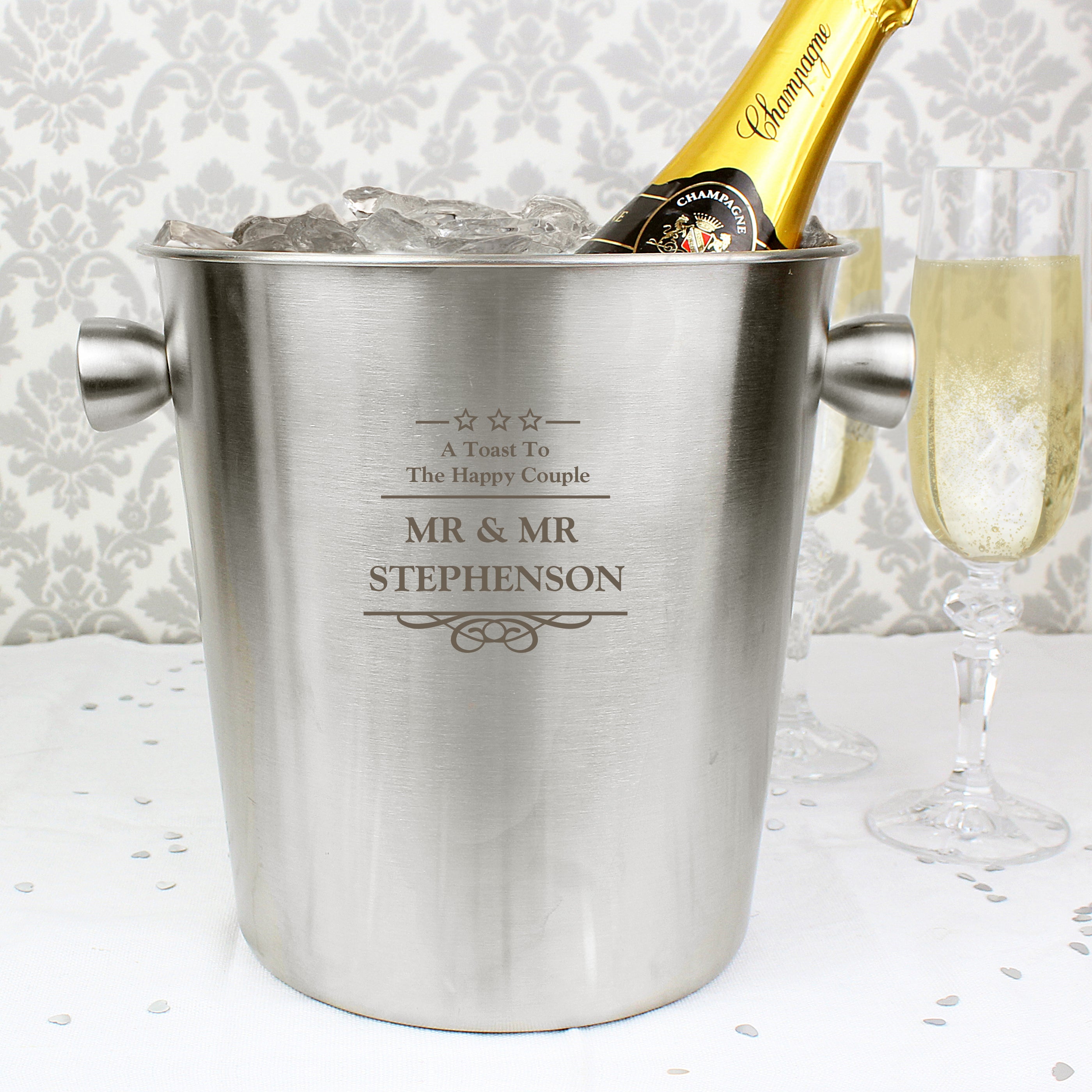 Personalised Decorative Stainless Steel Ice Bucket - gift & personalise