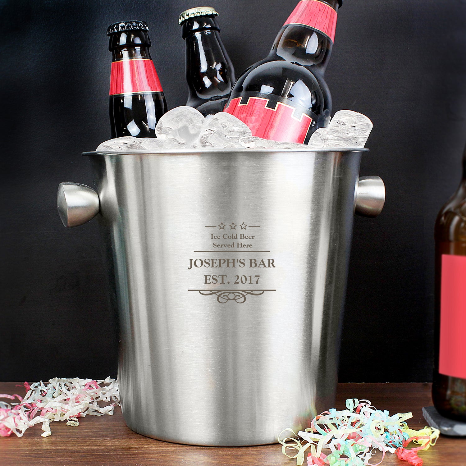 Personalised Decorative Stainless Steel Ice Bucket - gift & personalise