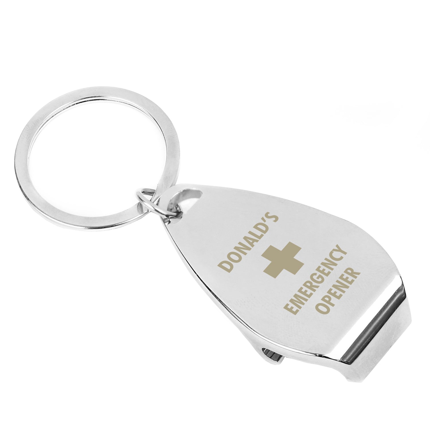 Personalised Emergency Bottle Opener Keyring - gift & personalise