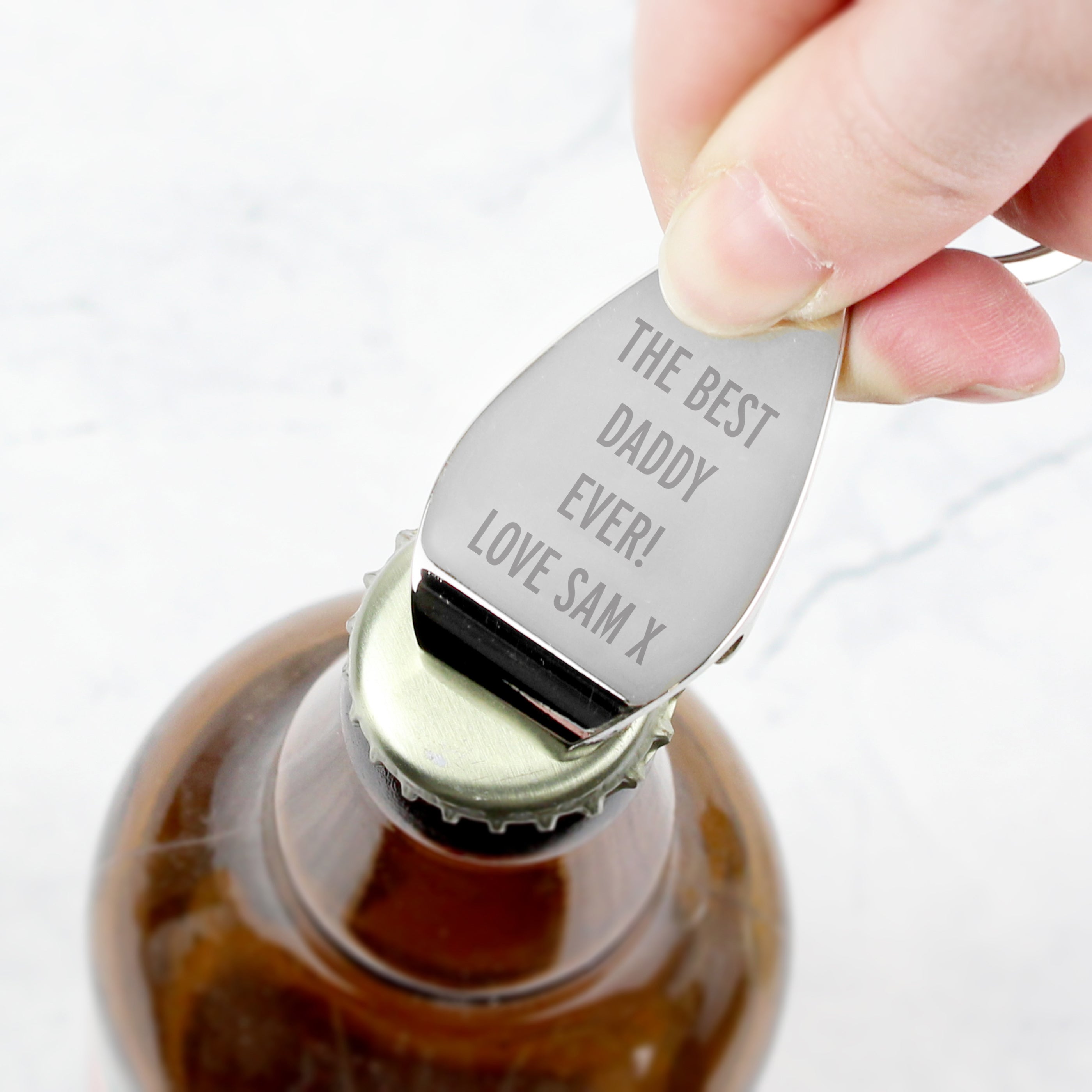 Personalised Any Message Bottle Opener Keyring - gift & personalise