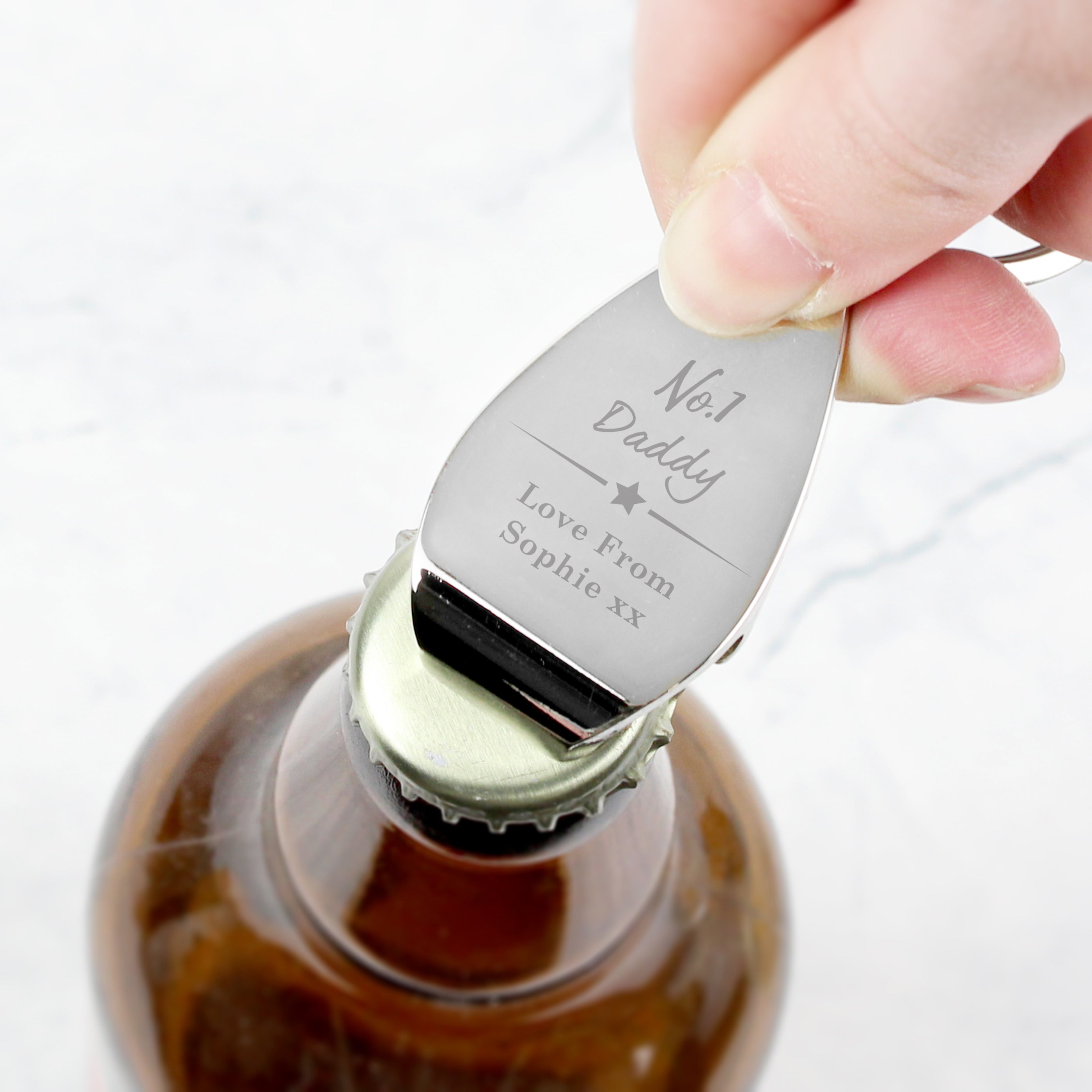 Personalised No.1 Bottle Opener Keyring - gift & personalise