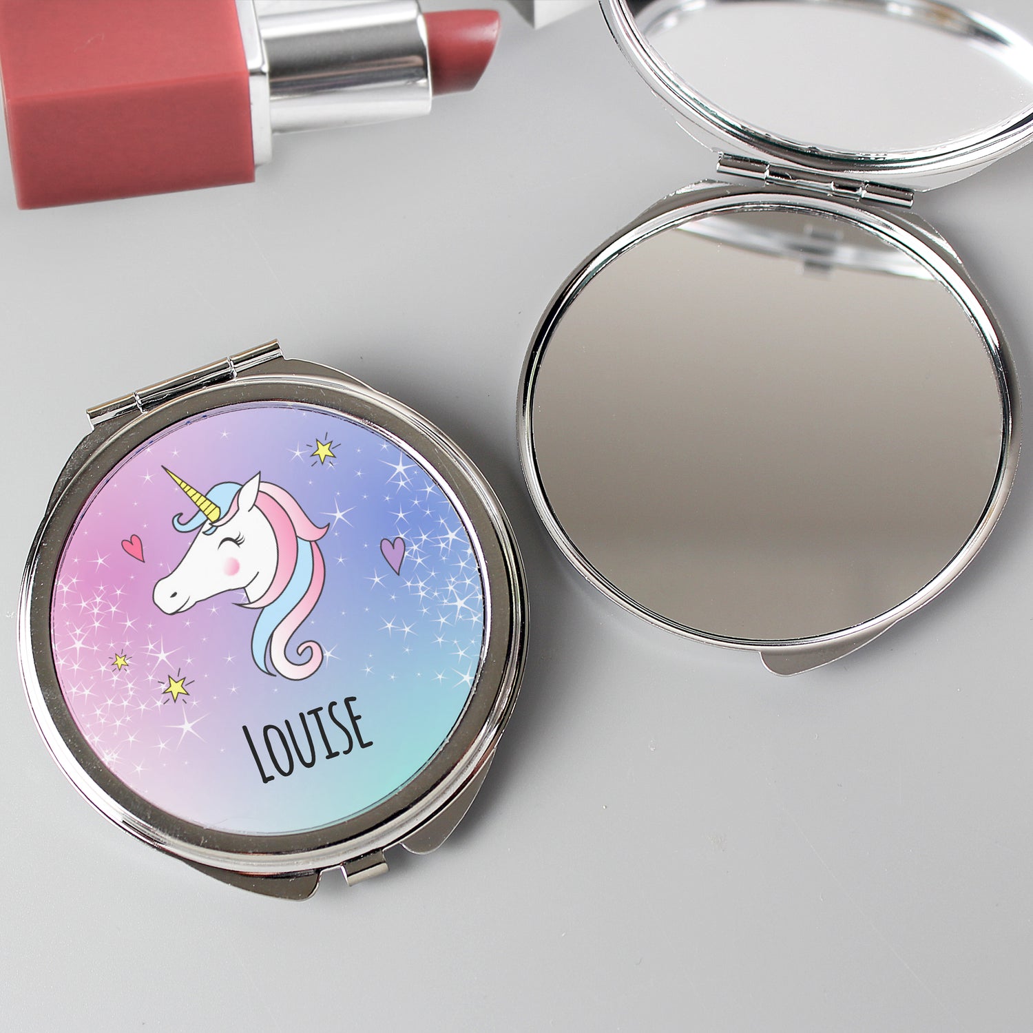 Personalised Unicorn Compact Mirror - gift & personalise