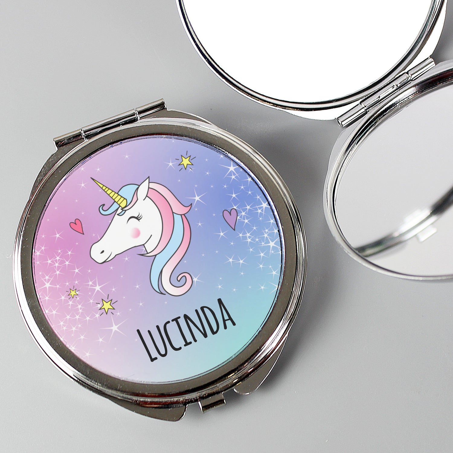 Personalised Unicorn Compact Mirror - gift & personalise