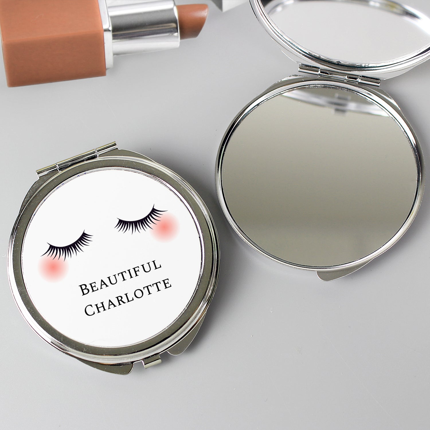 Personalised Eyelashes Compact Mirror - gift & personalise