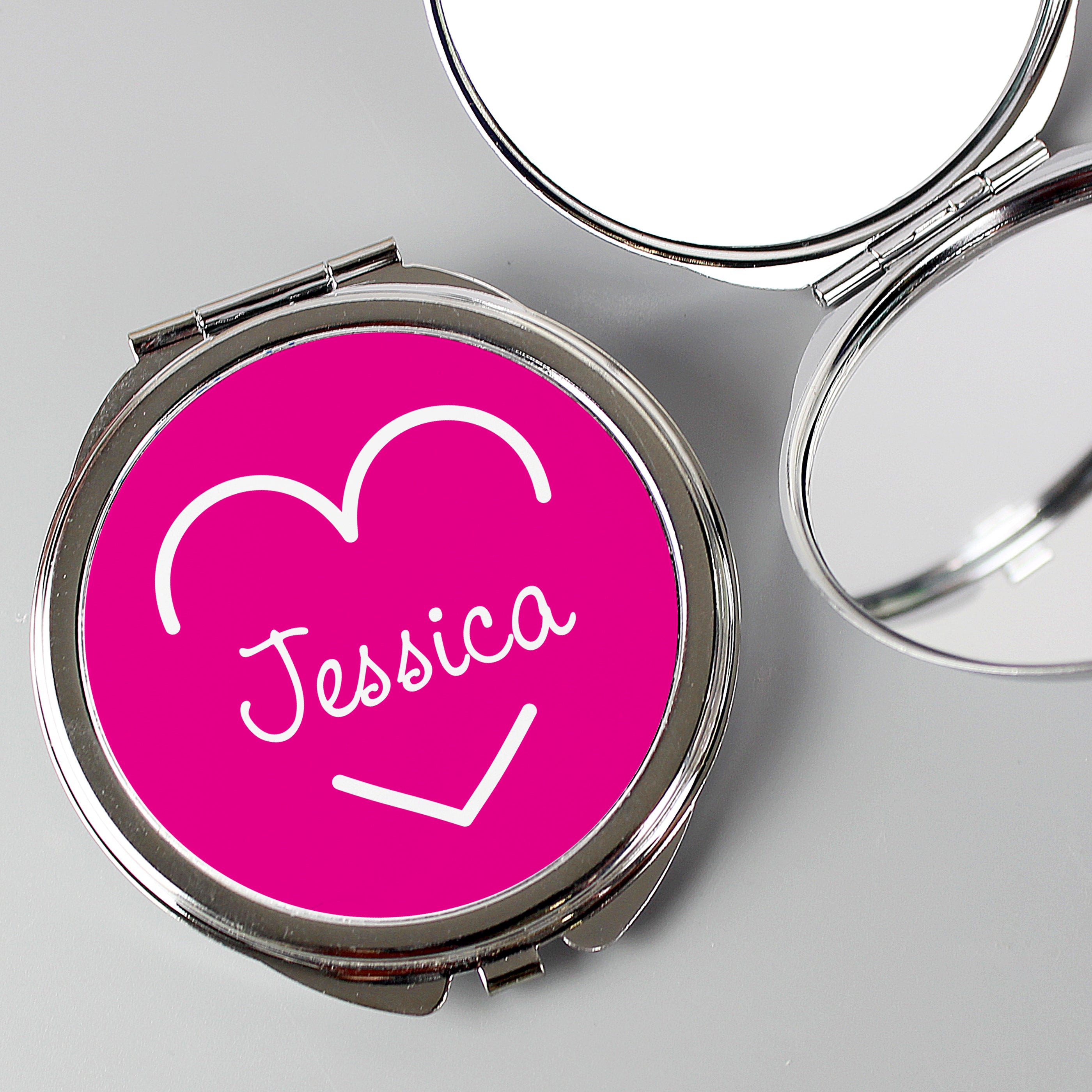 Personalised Pink Name Compact Mirror - gift & personalise