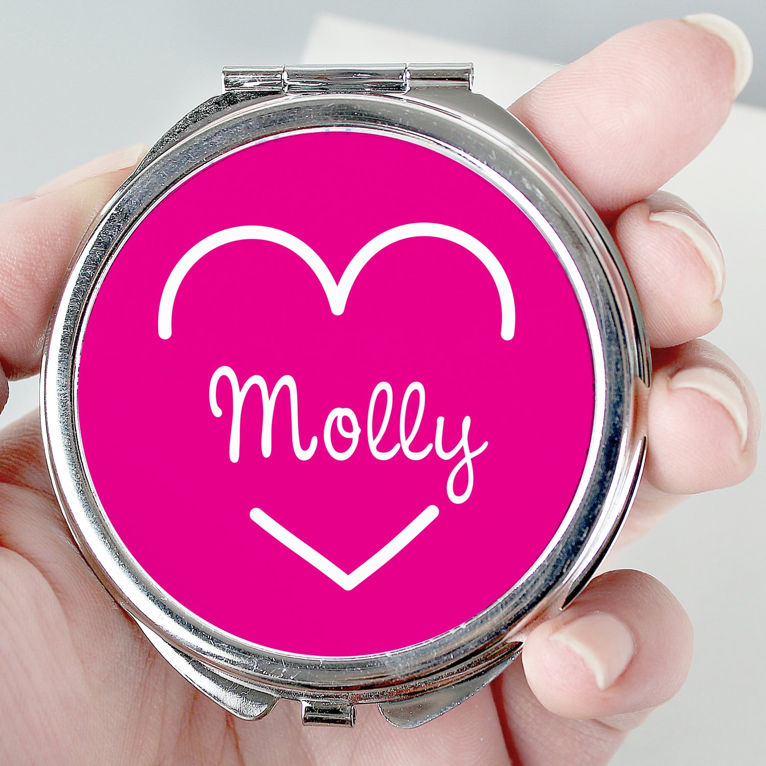 Personalised Pink Name Compact Mirror - gift & personalise