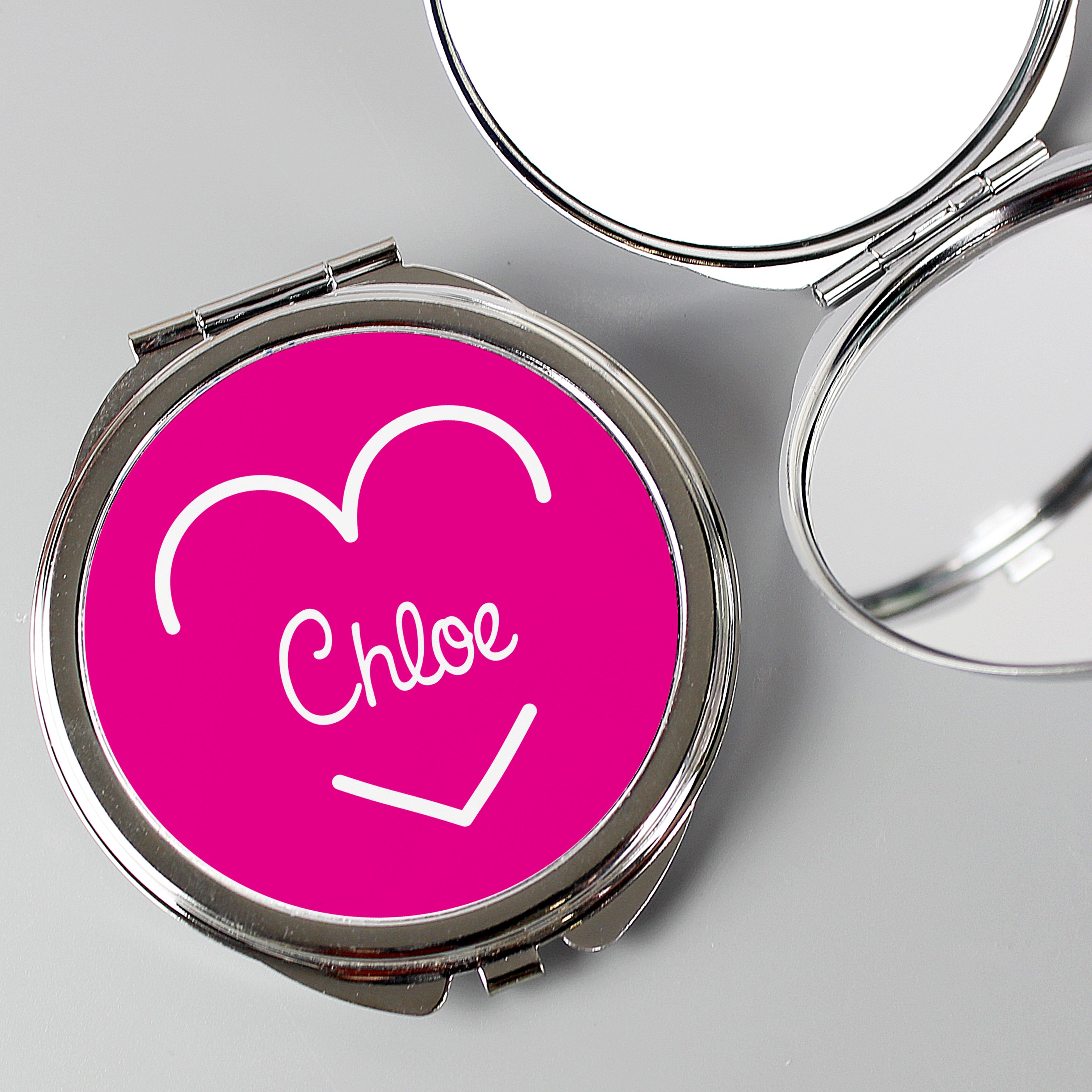 Personalised Pink Name Compact Mirror - gift & personalise