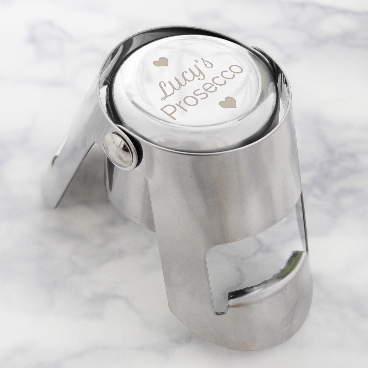 Personalised Heart Motif Prosecco Bottle Stopper - gift & personalise