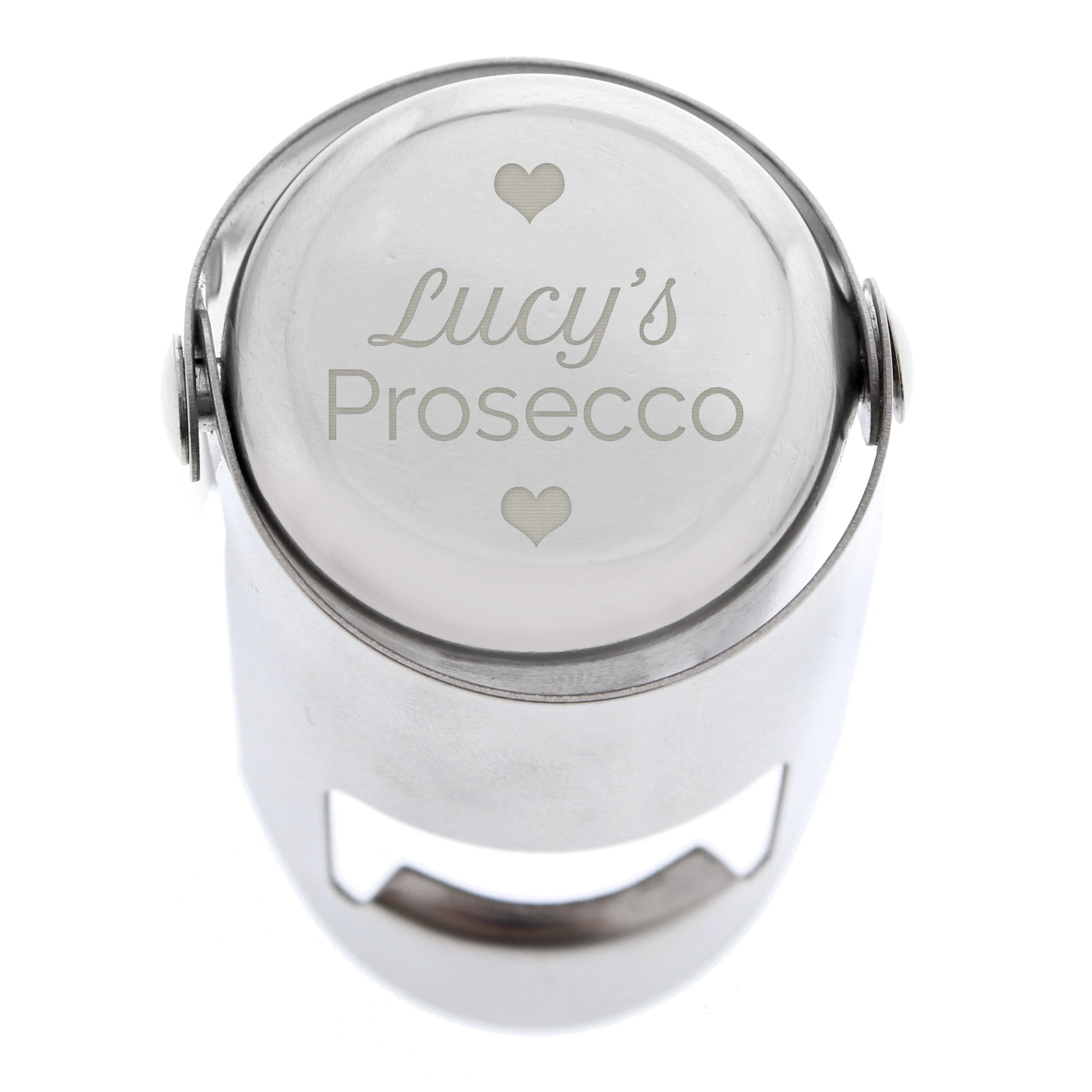 Personalised Heart Motif Prosecco Bottle Stopper - gift & personalise