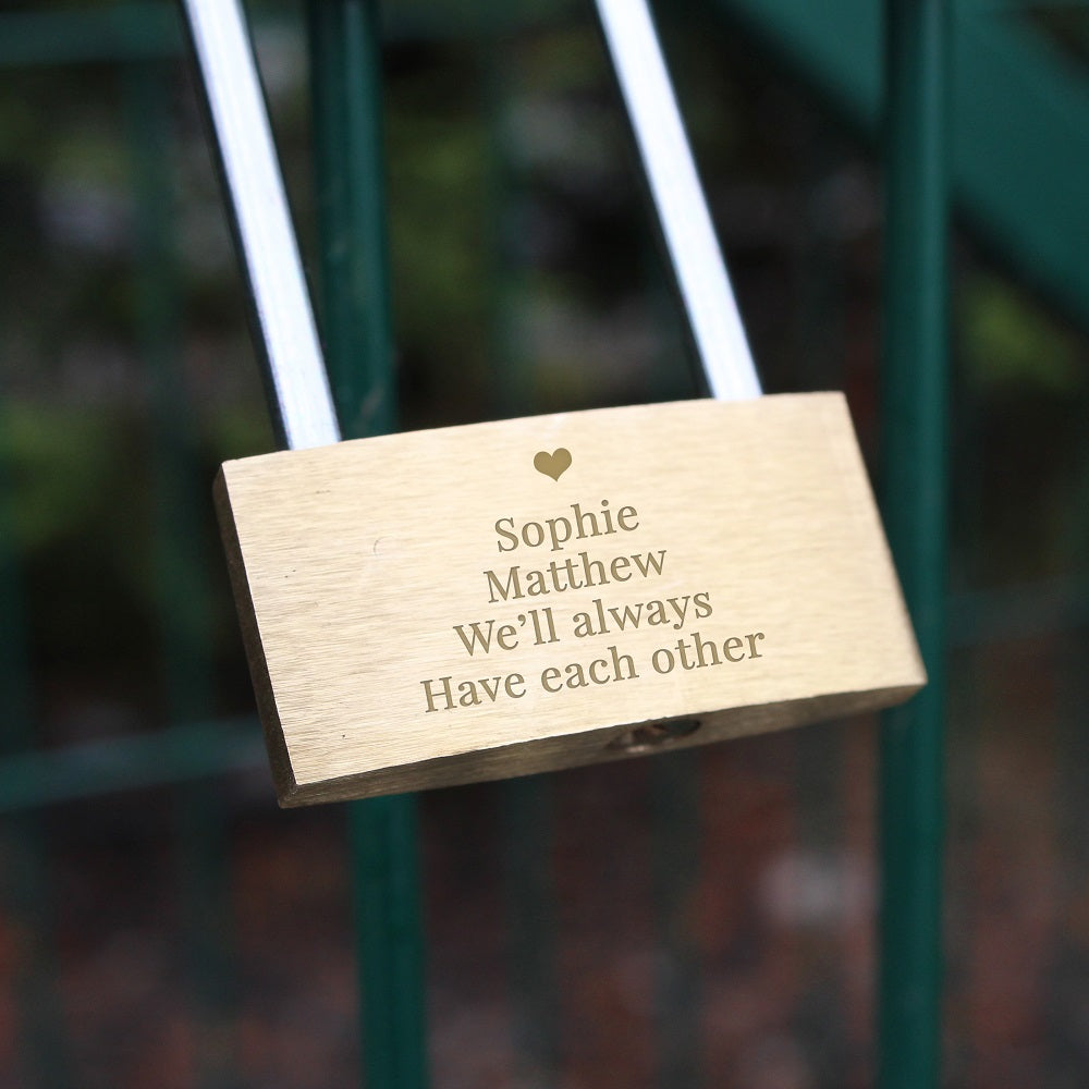 Personalised Heart Motif Any Message Padlock - gift & personalise