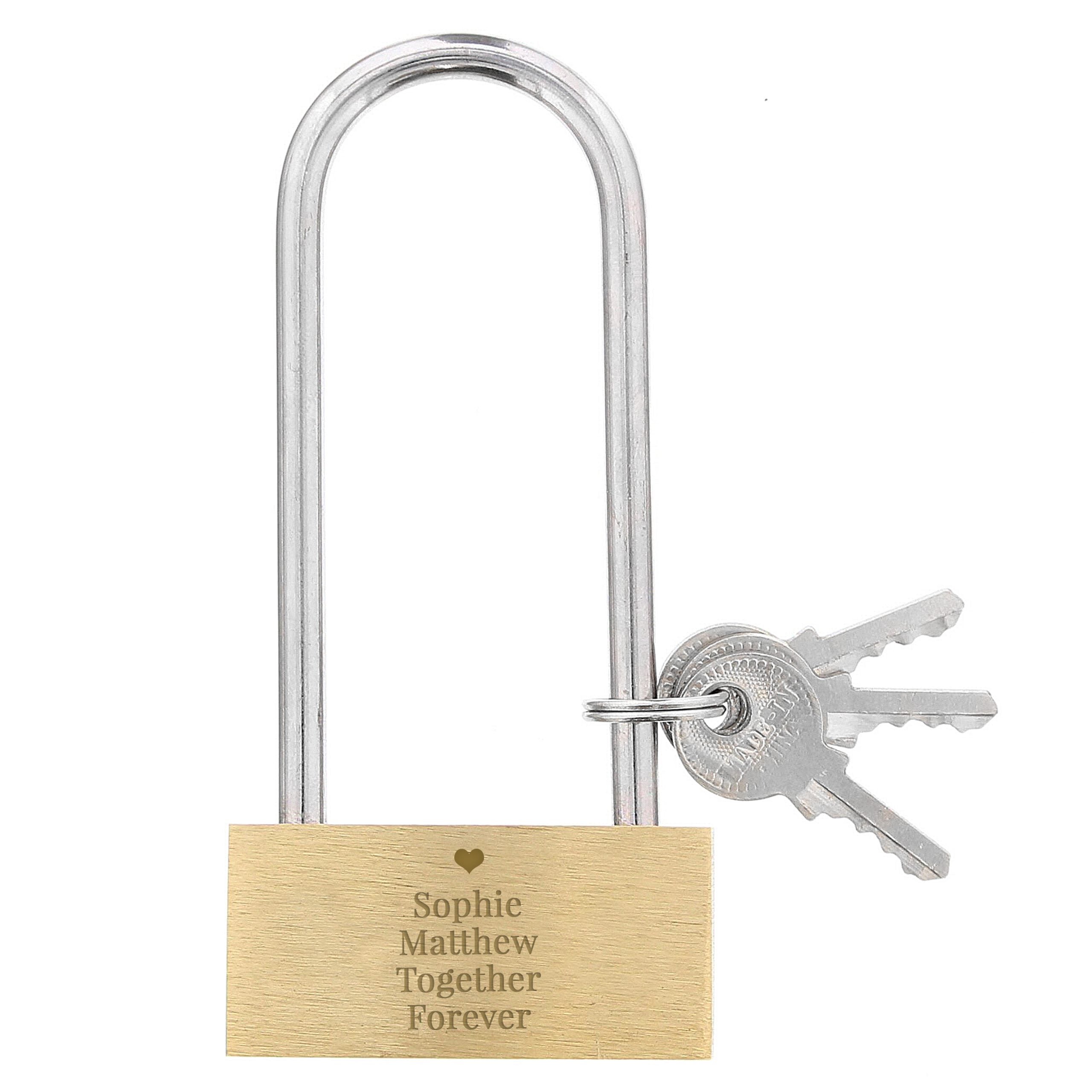 Personalised Heart Motif Any Message Padlock - gift & personalise