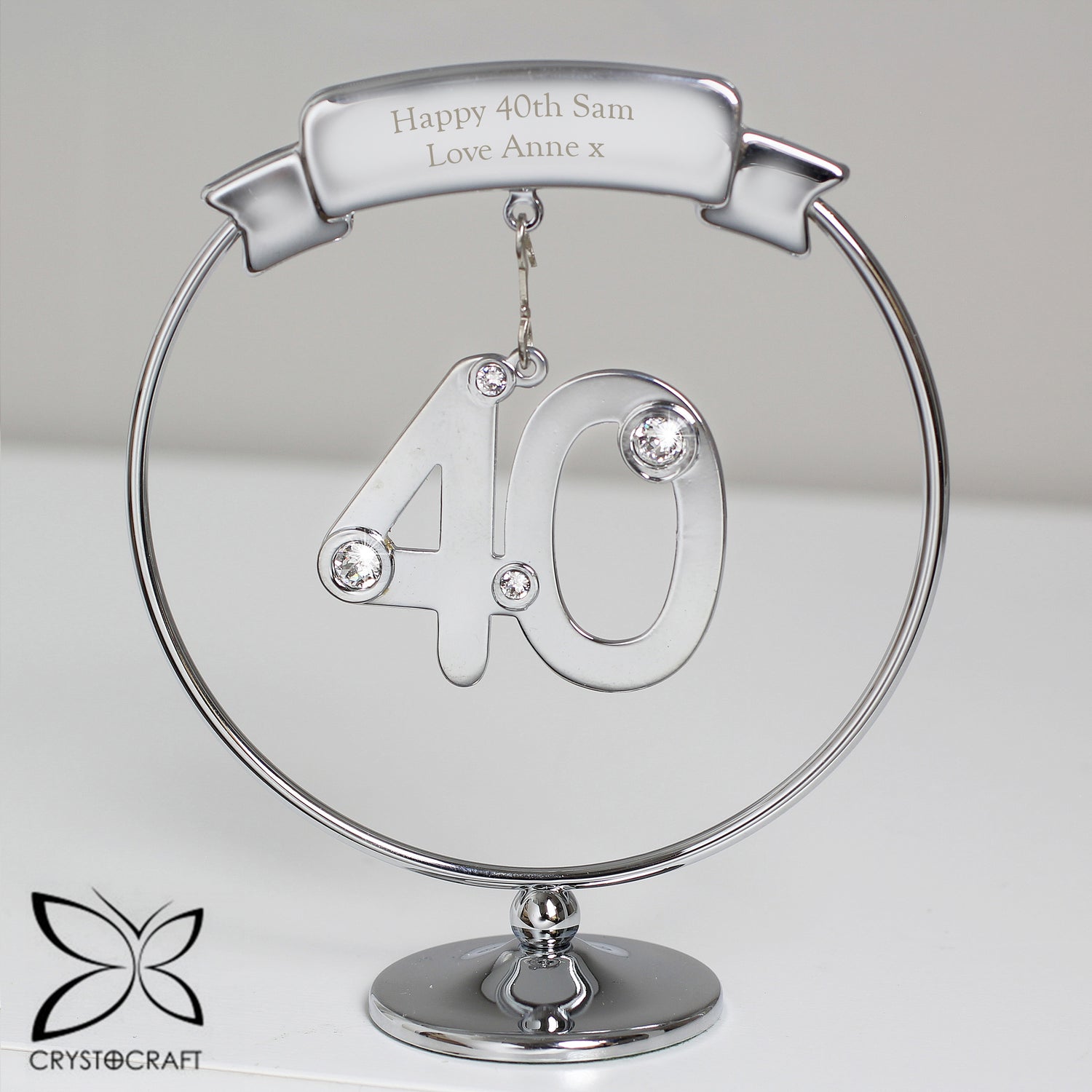 Personalised Crystocraft 40th Celebration Ornament - gift & personalise