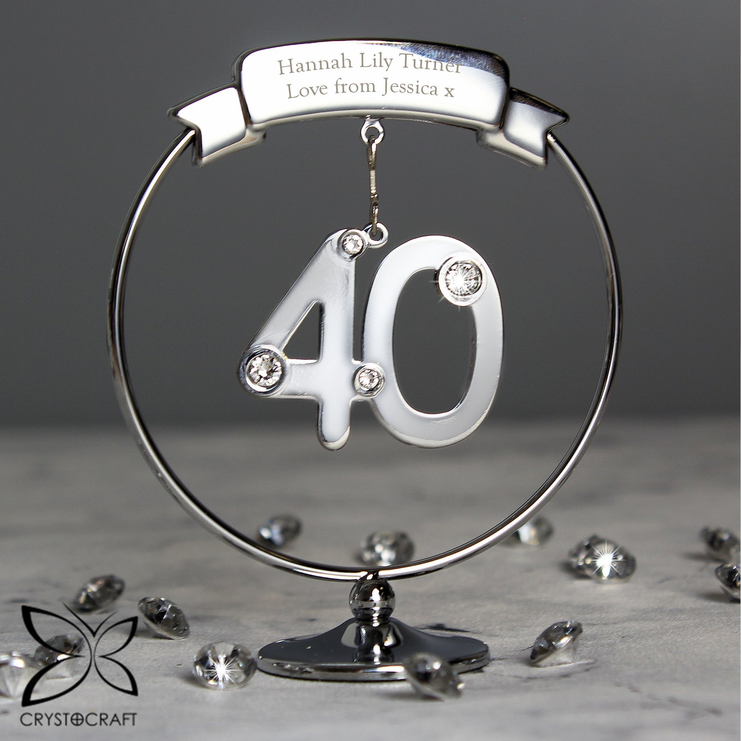 Personalised Crystocraft 40th Celebration Ornament - gift & personalise