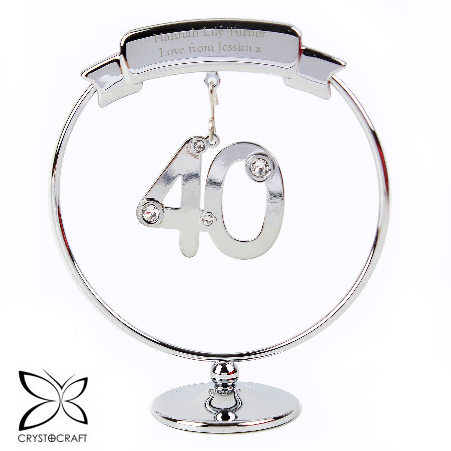 Personalised Crystocraft 40th Celebration Ornament - gift & personalise