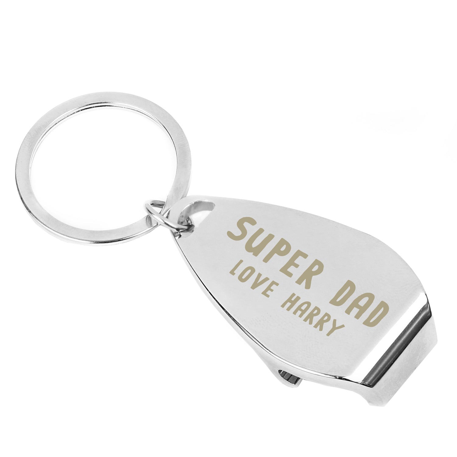 Personalised Super Dad Bottle Opener Keyring - gift & personalise