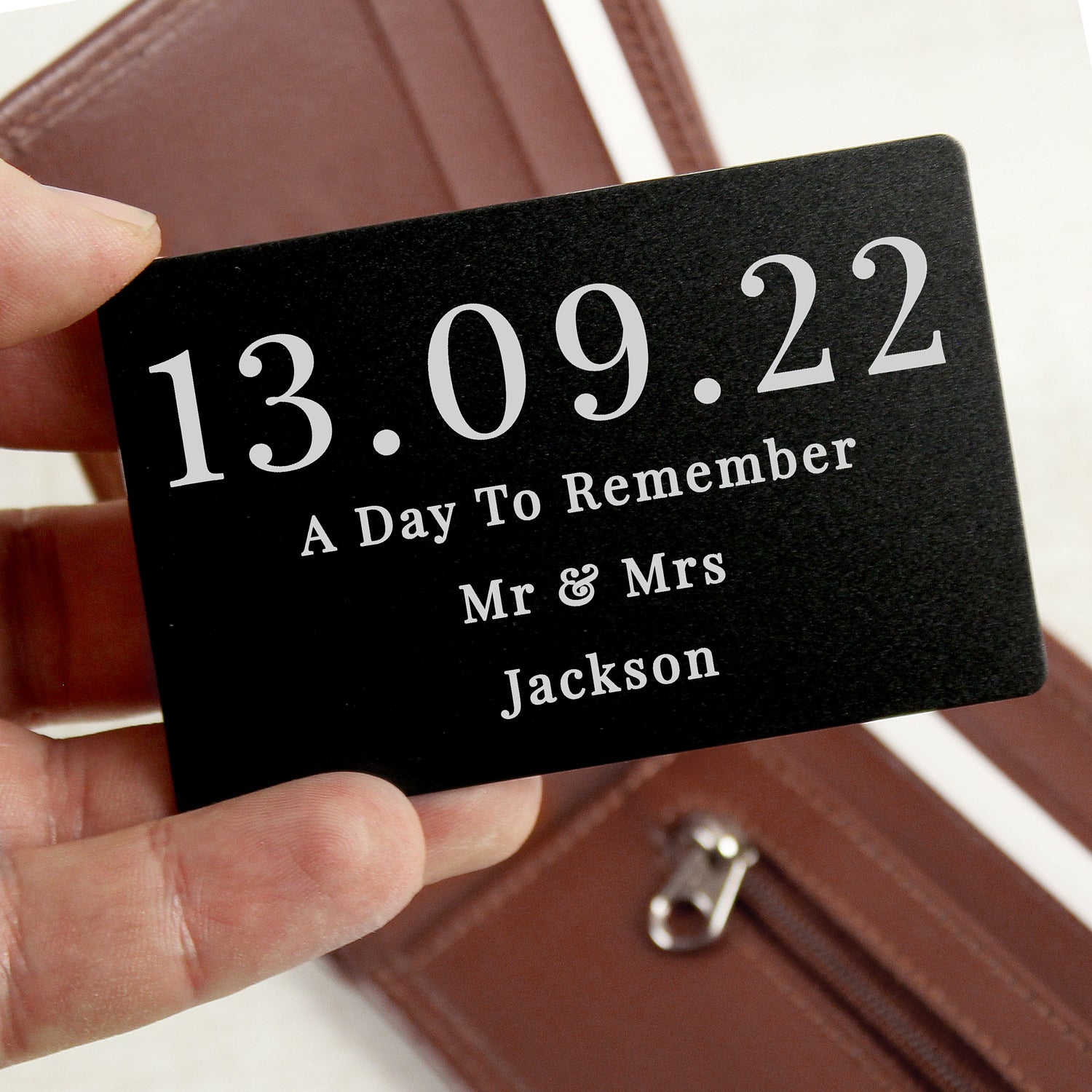 Personalised Special Date Black Wallet Card - gift & personalise