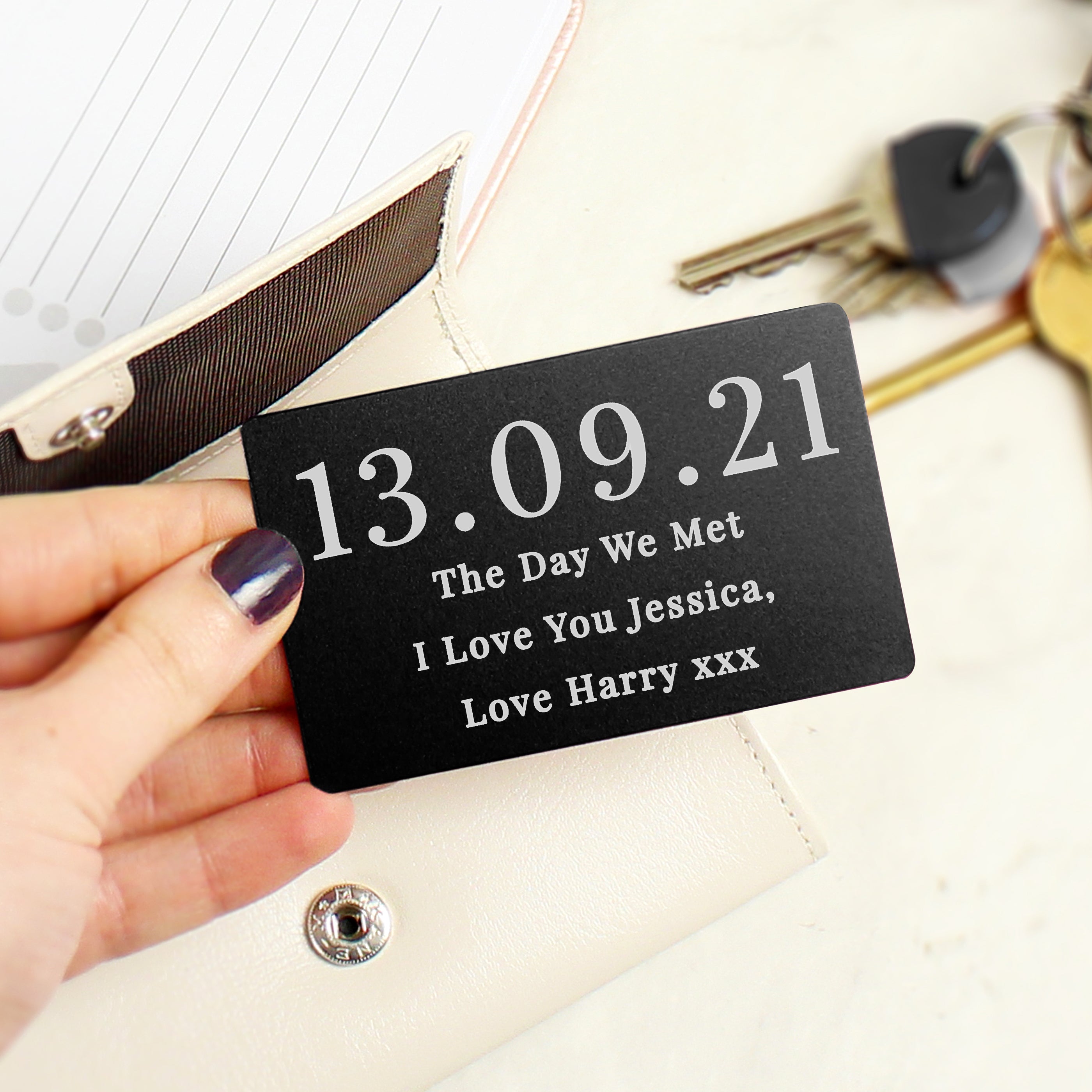 Personalised Special Date Black Wallet Card - gift & personalise