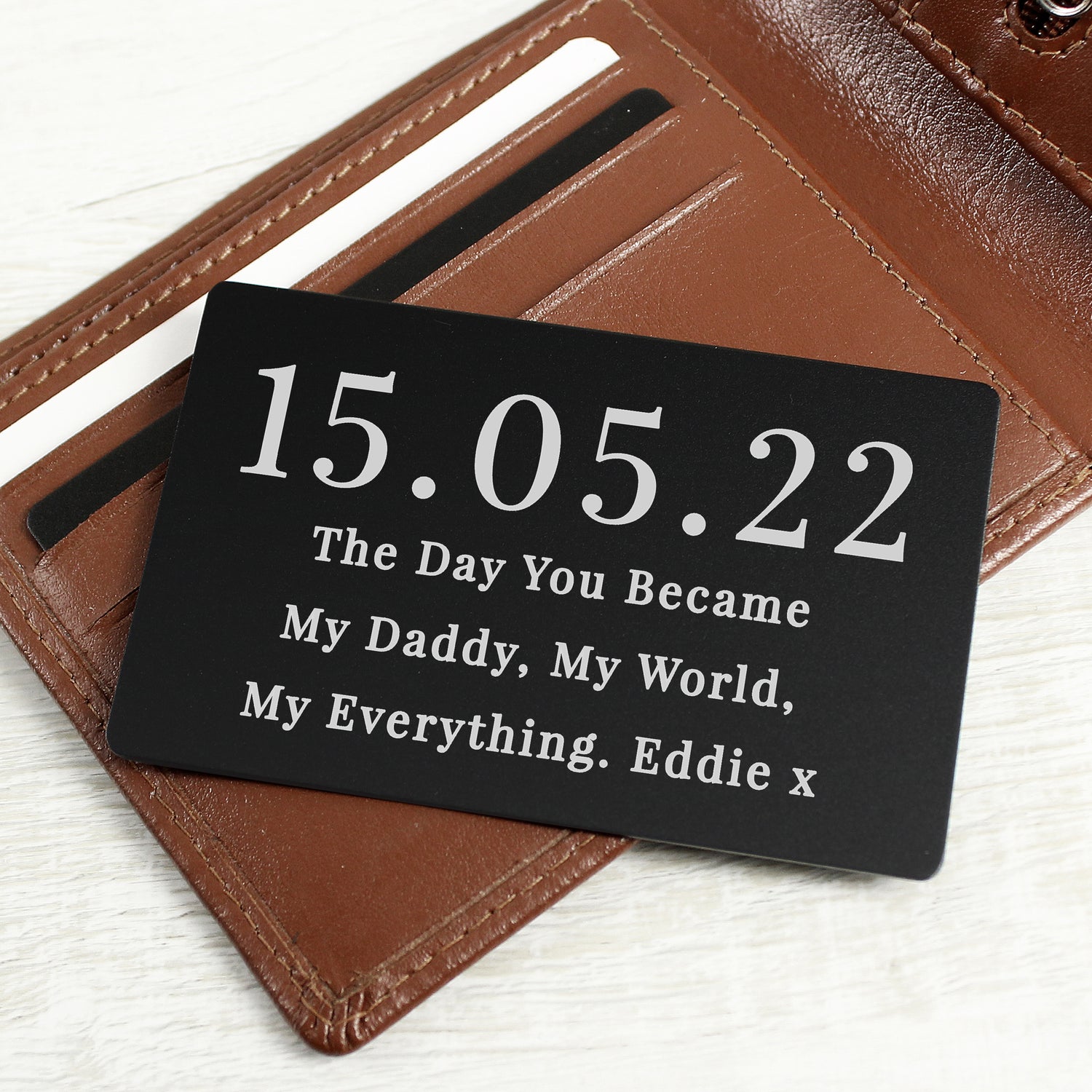 Personalised Special Date Black Wallet Card - gift & personalise