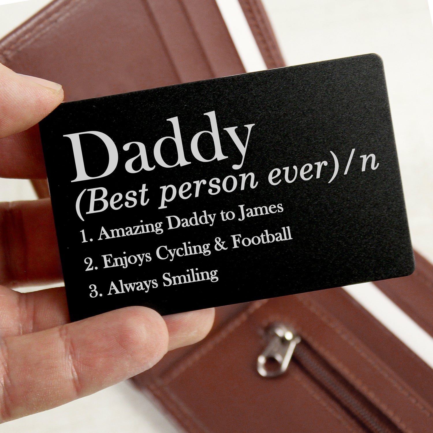 Personalised Definition Black Wallet Card - gift & personalise