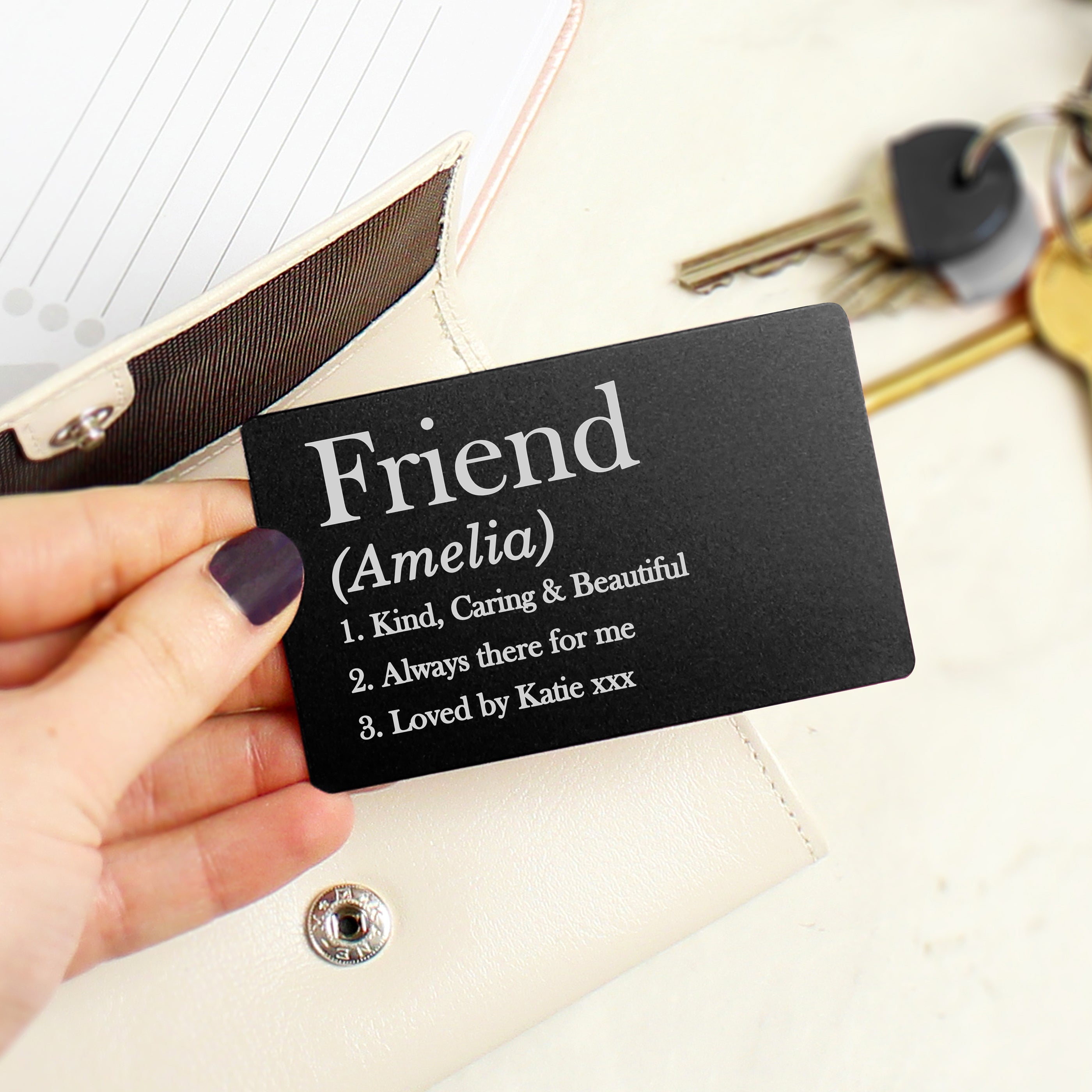 Personalised Definition Black Wallet Card - gift & personalise