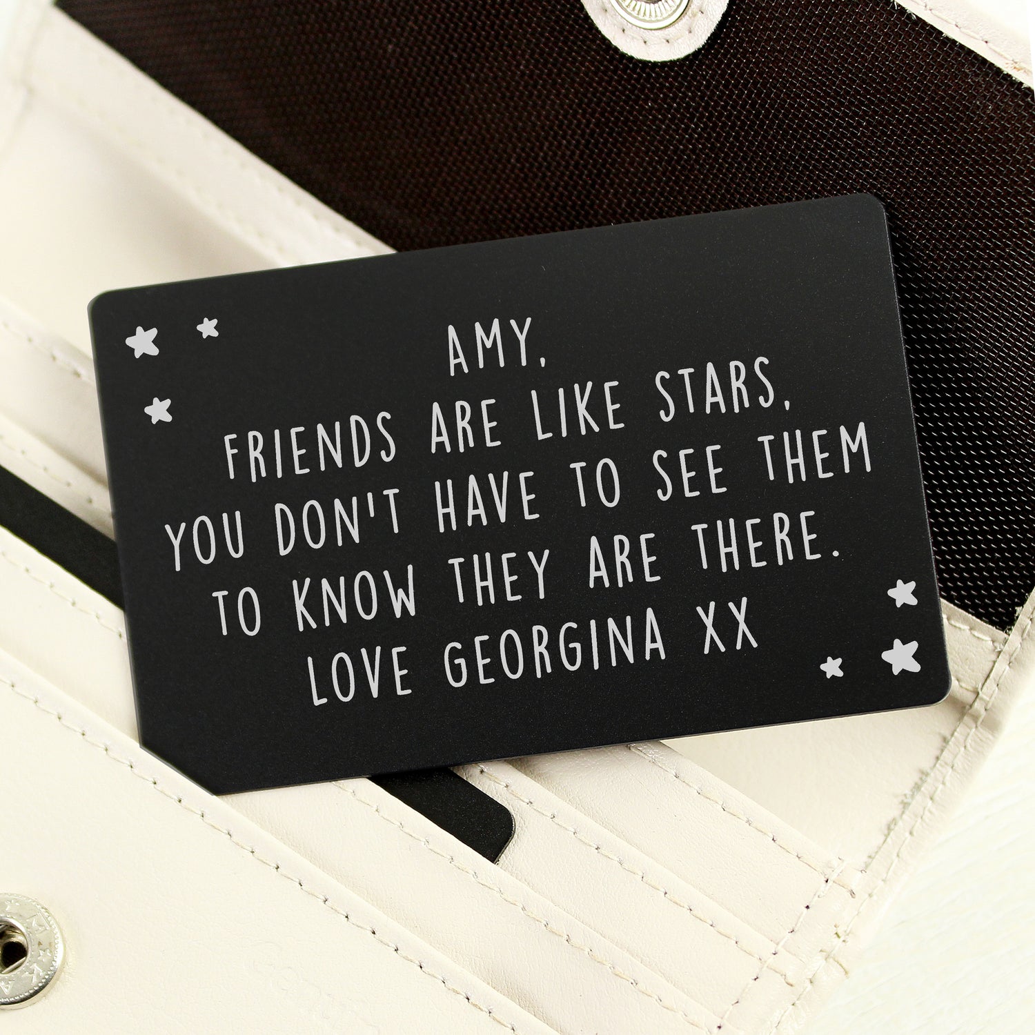 Personalised Star Black Wallet Card - gift & personalise