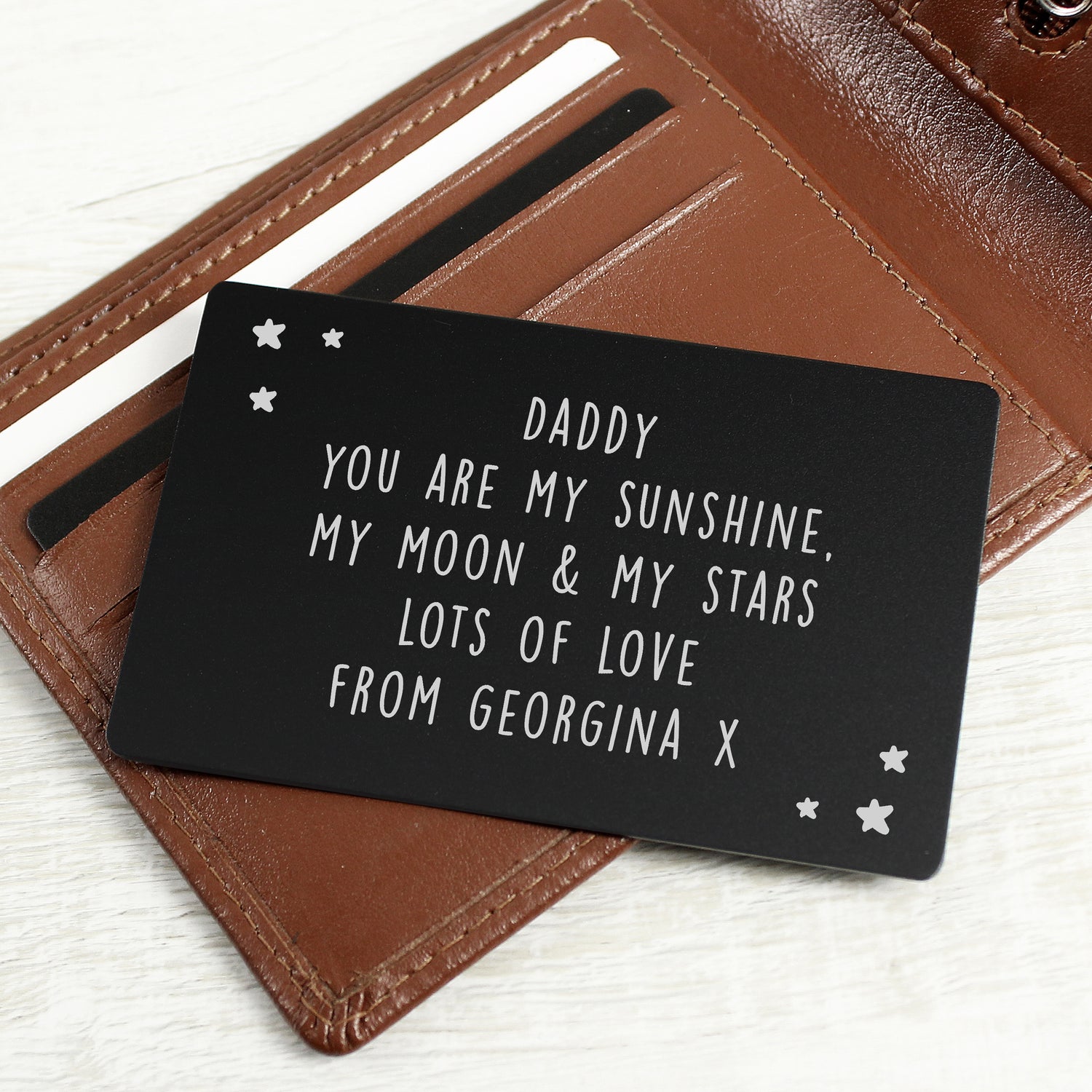 Personalised Star Black Wallet Card - gift & personalise