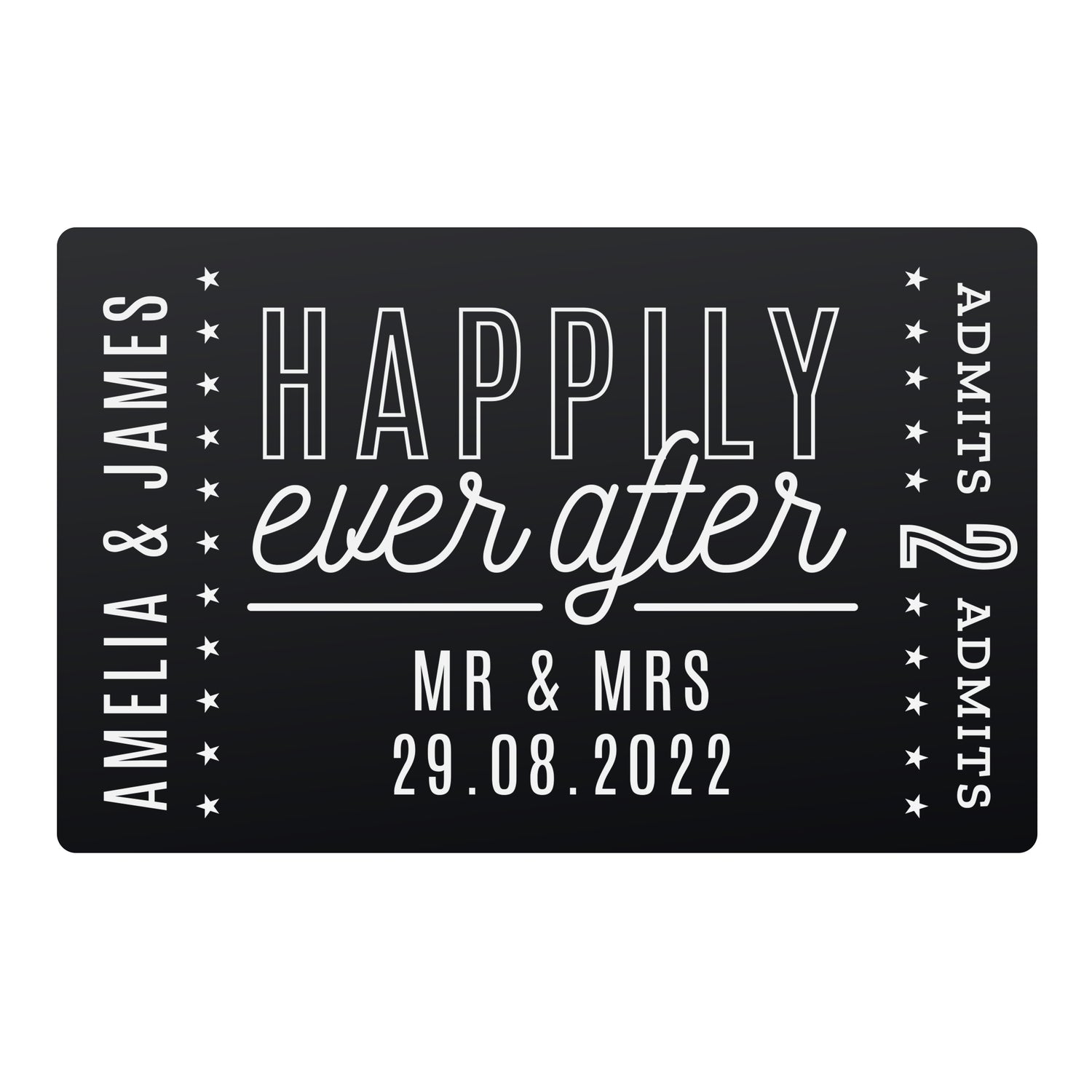 Personalised Happily Ever After Black Wallet Card - gift & personalise