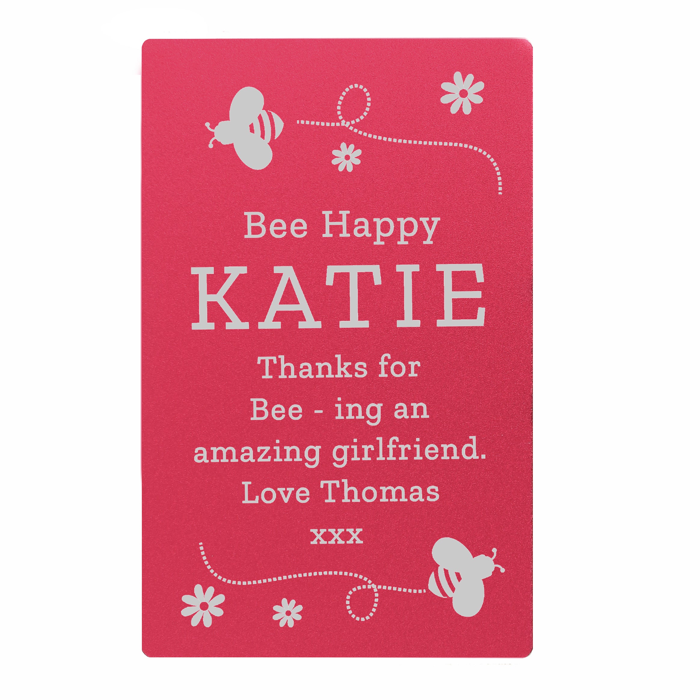 Personalised Bee Cerise Wallet Card - gift & personalise