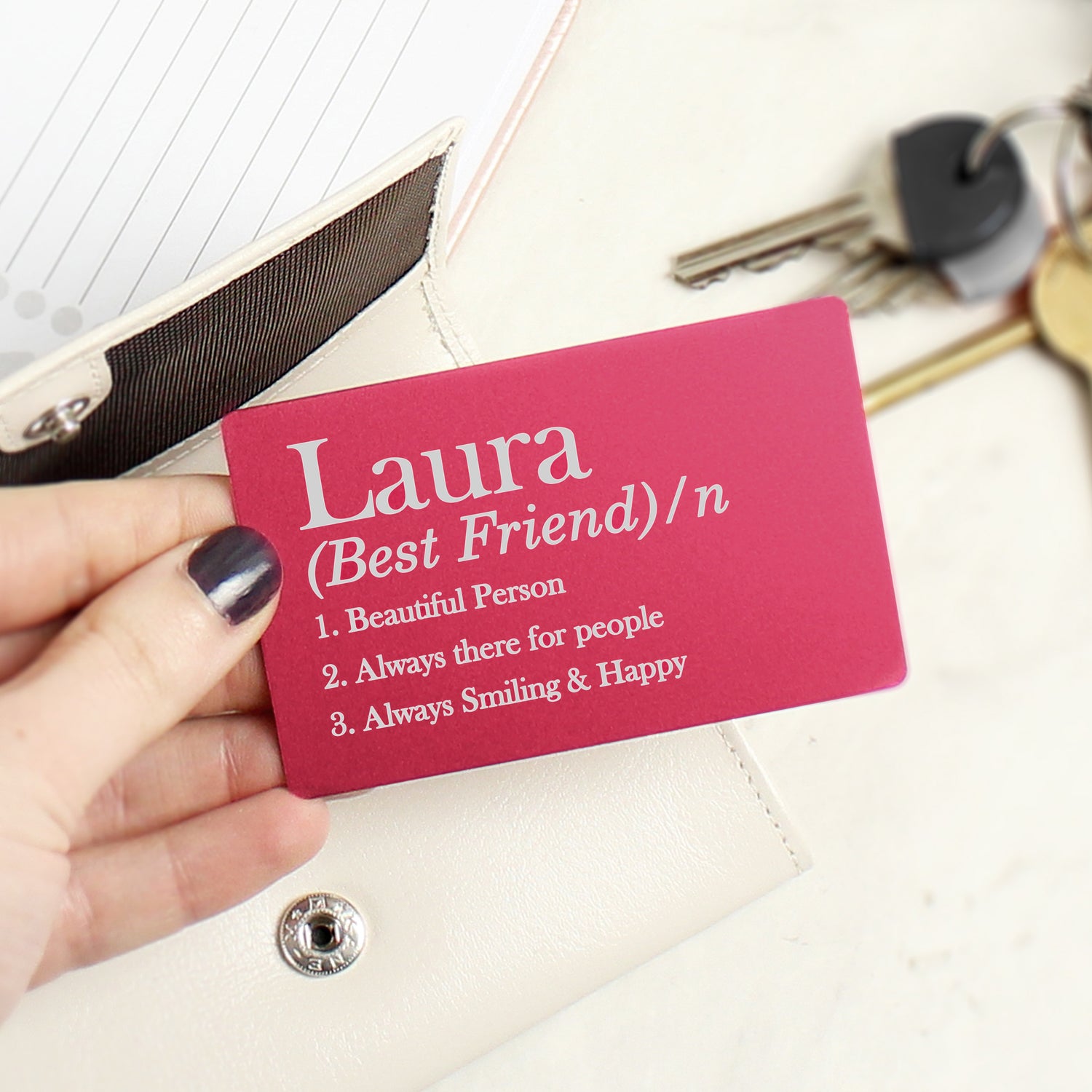 Personalised Definition Cerise Wallet Card - gift & personalise