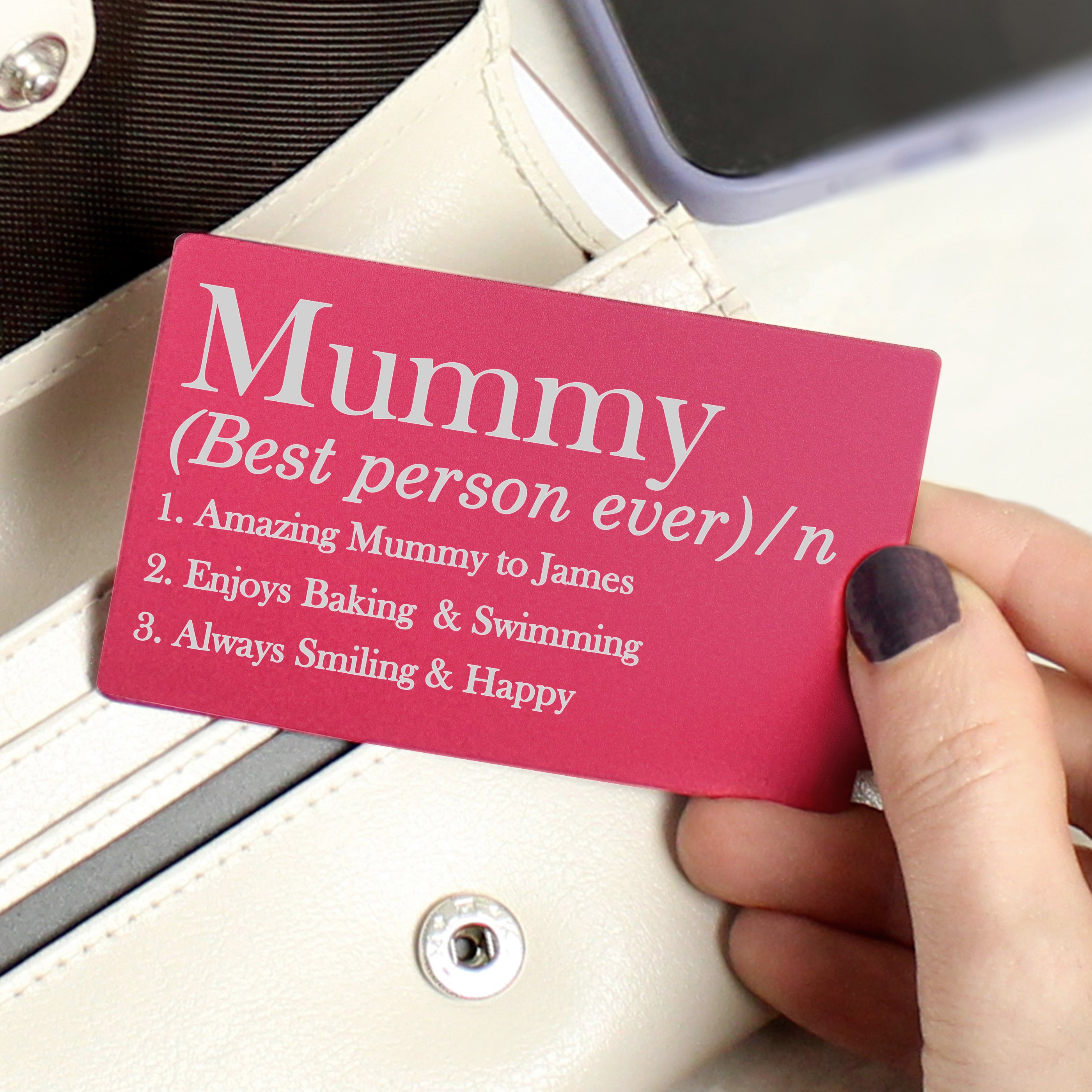 Personalised Definition Cerise Wallet Card - gift & personalise