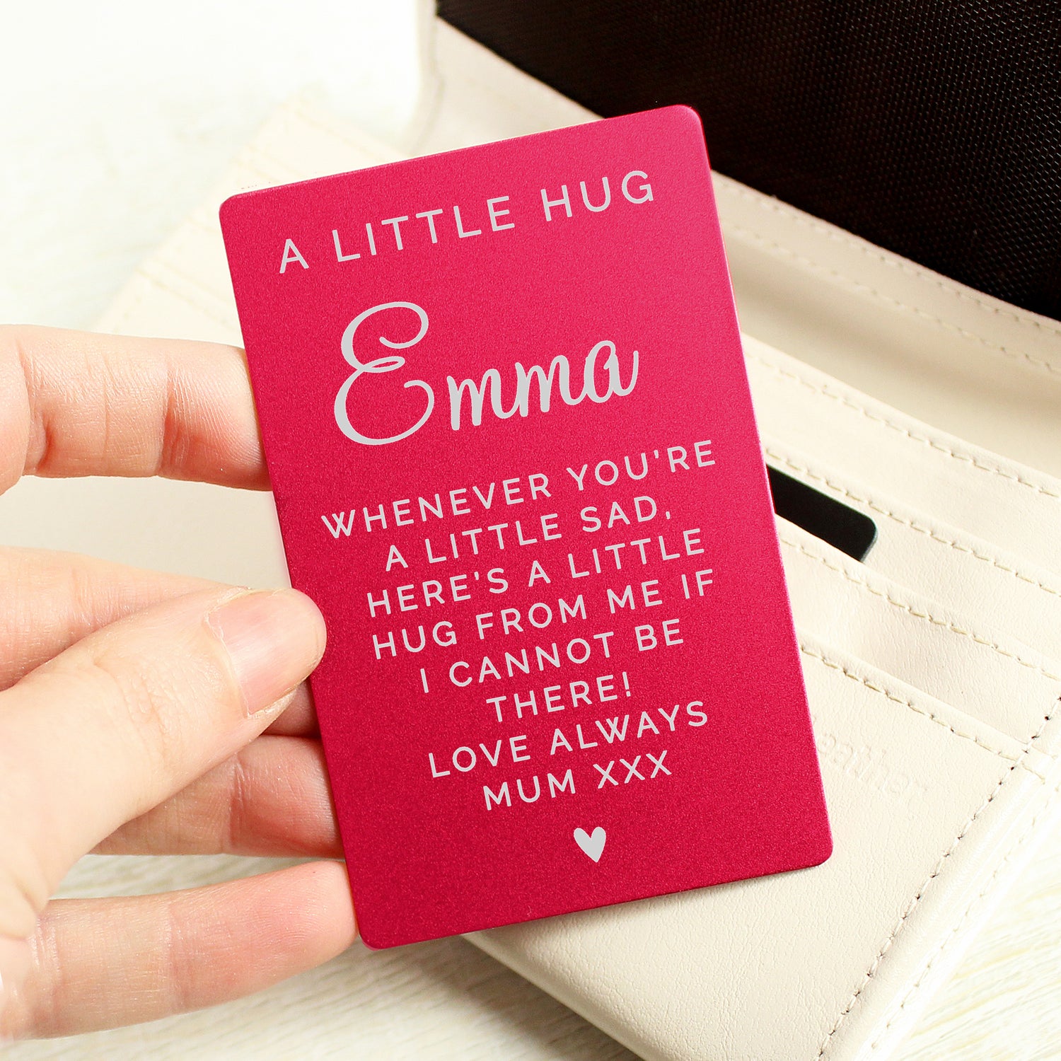 Personalised Free Text Cerise Wallet Card - gift & personalise