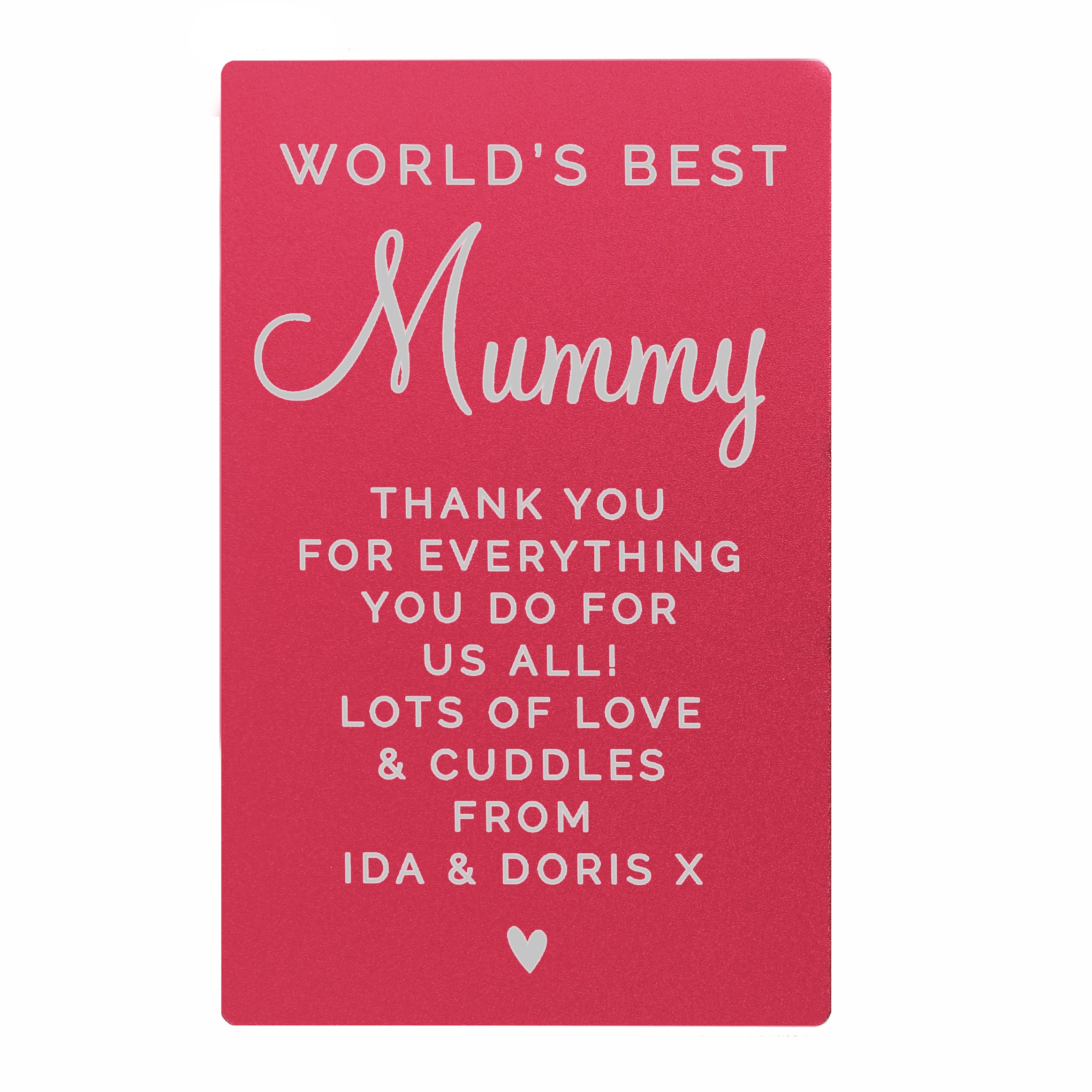 Personalised Free Text Cerise Wallet Card - gift & personalise