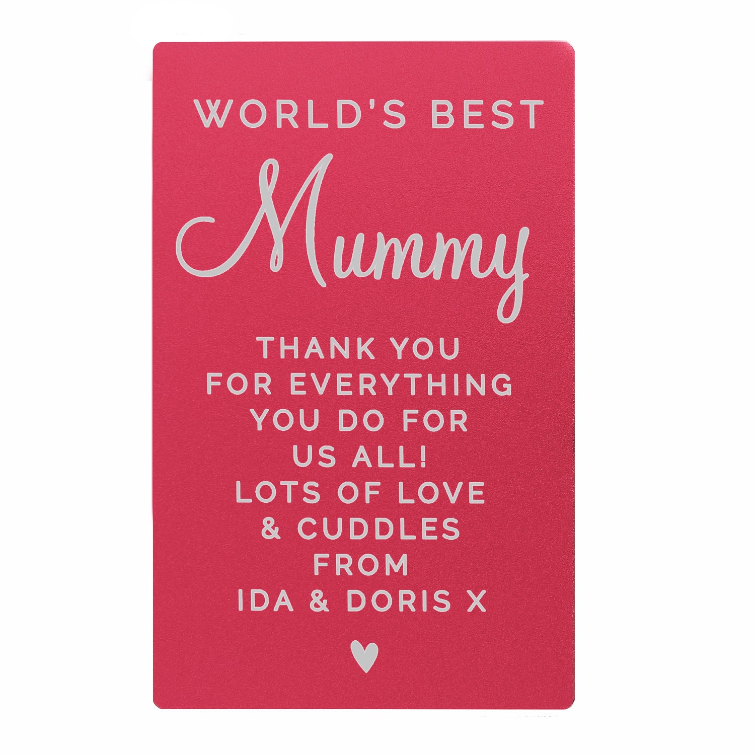 Personalised Free Text Cerise Wallet Card - gift & personalise