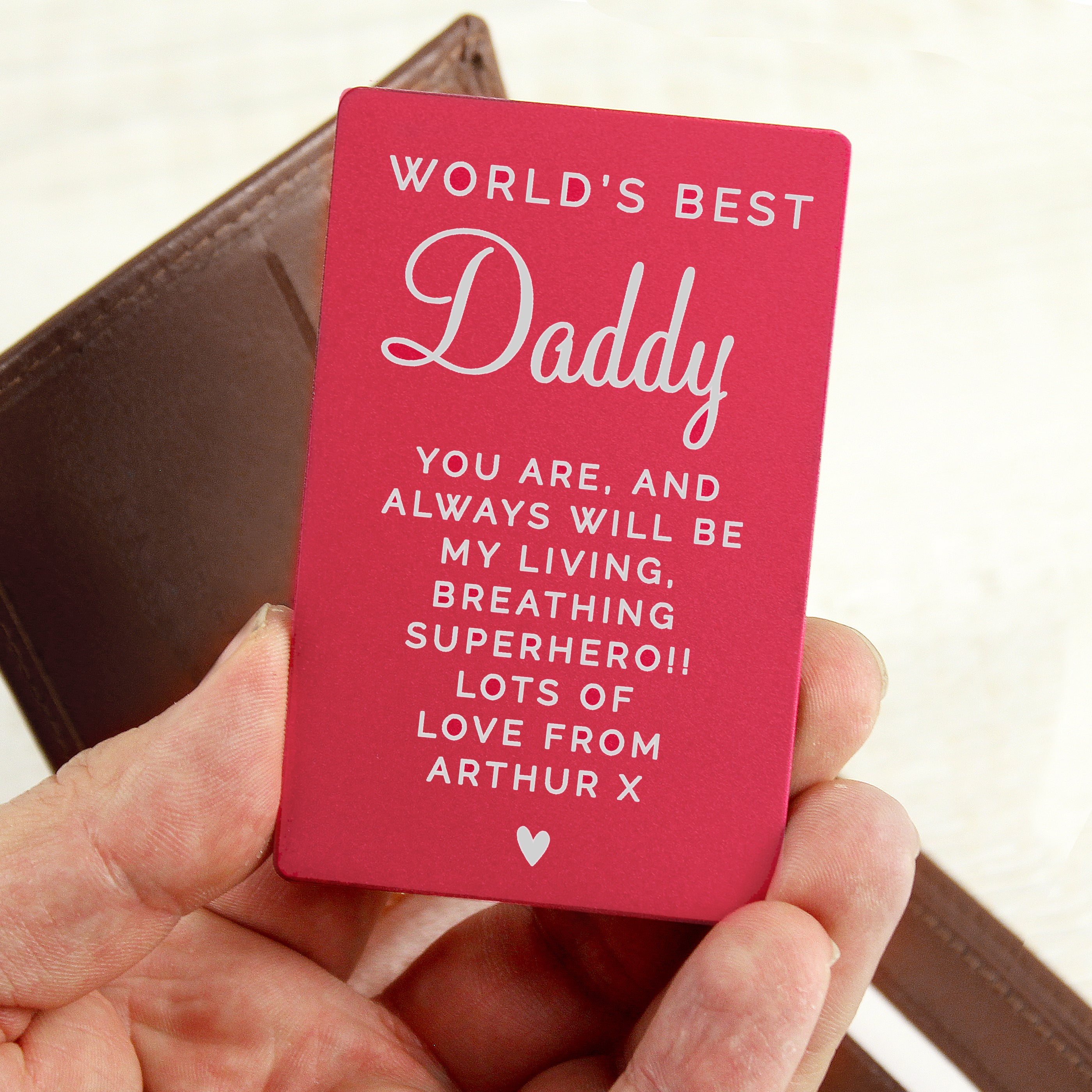 Personalised Free Text Cerise Wallet Card - gift & personalise