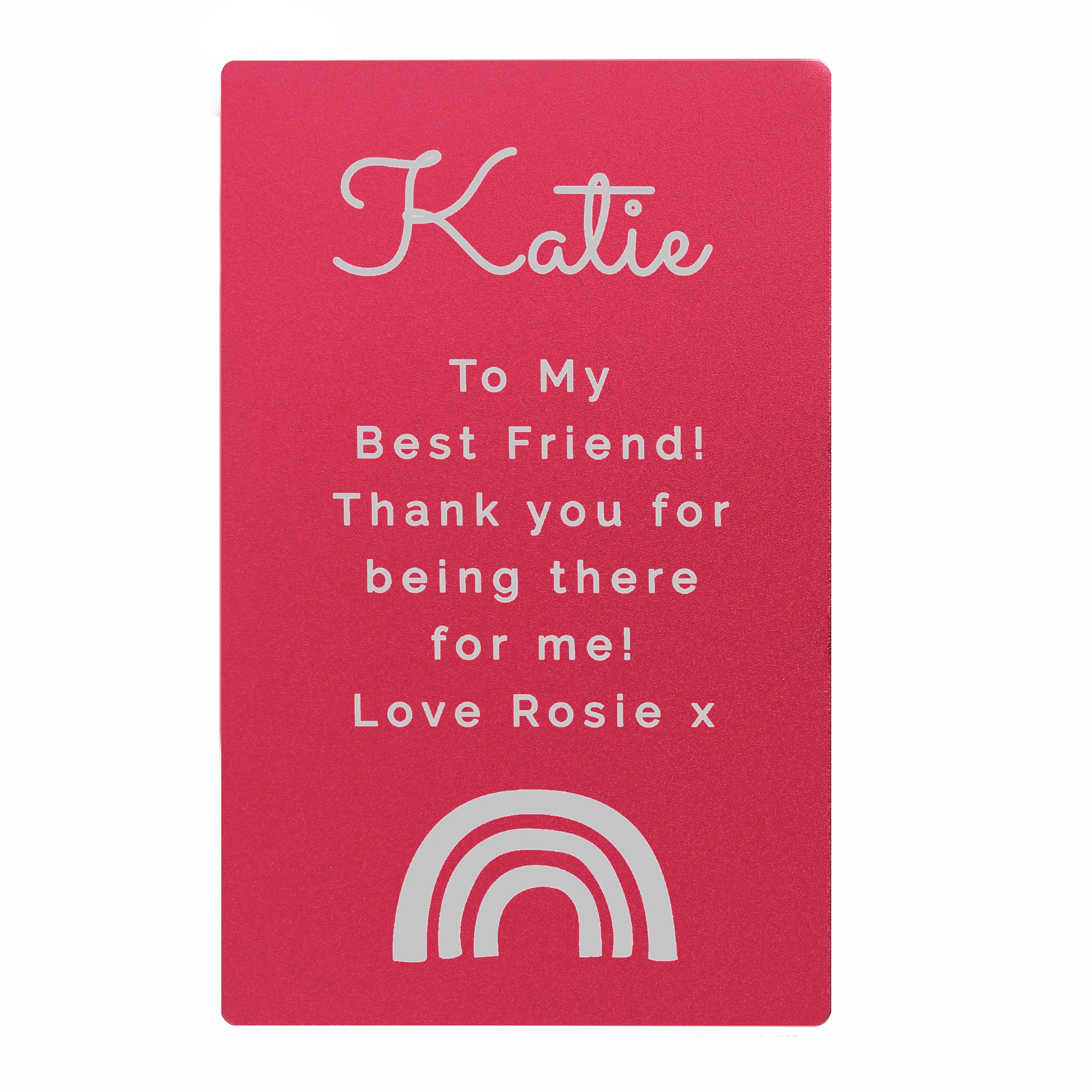 Personalised Rainbow Cerise Wallet Card - gift & personalise