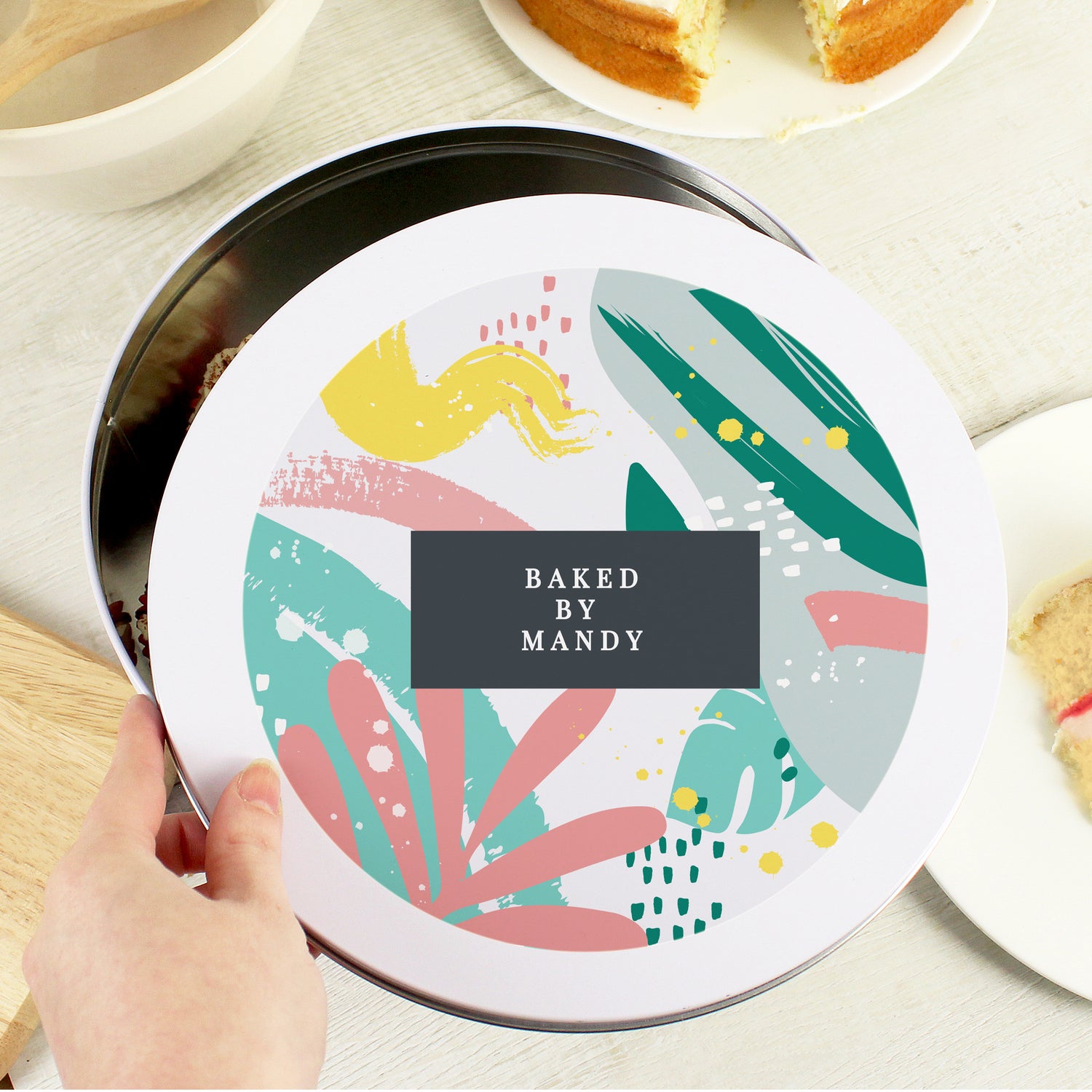 Personalised Abstract Design Cake Tin - gift & personalise