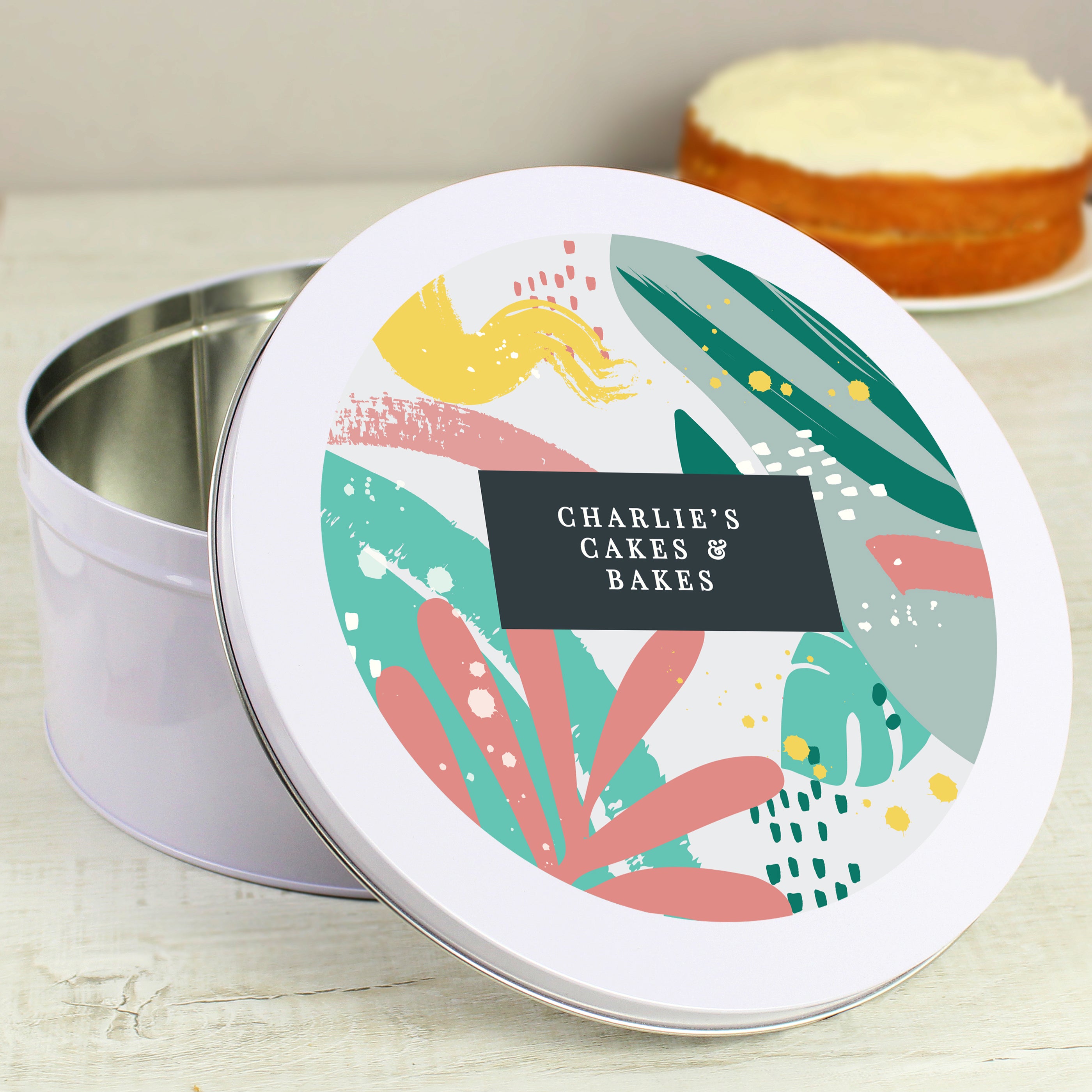 Personalised Abstract Design Cake Tin - gift & personalise