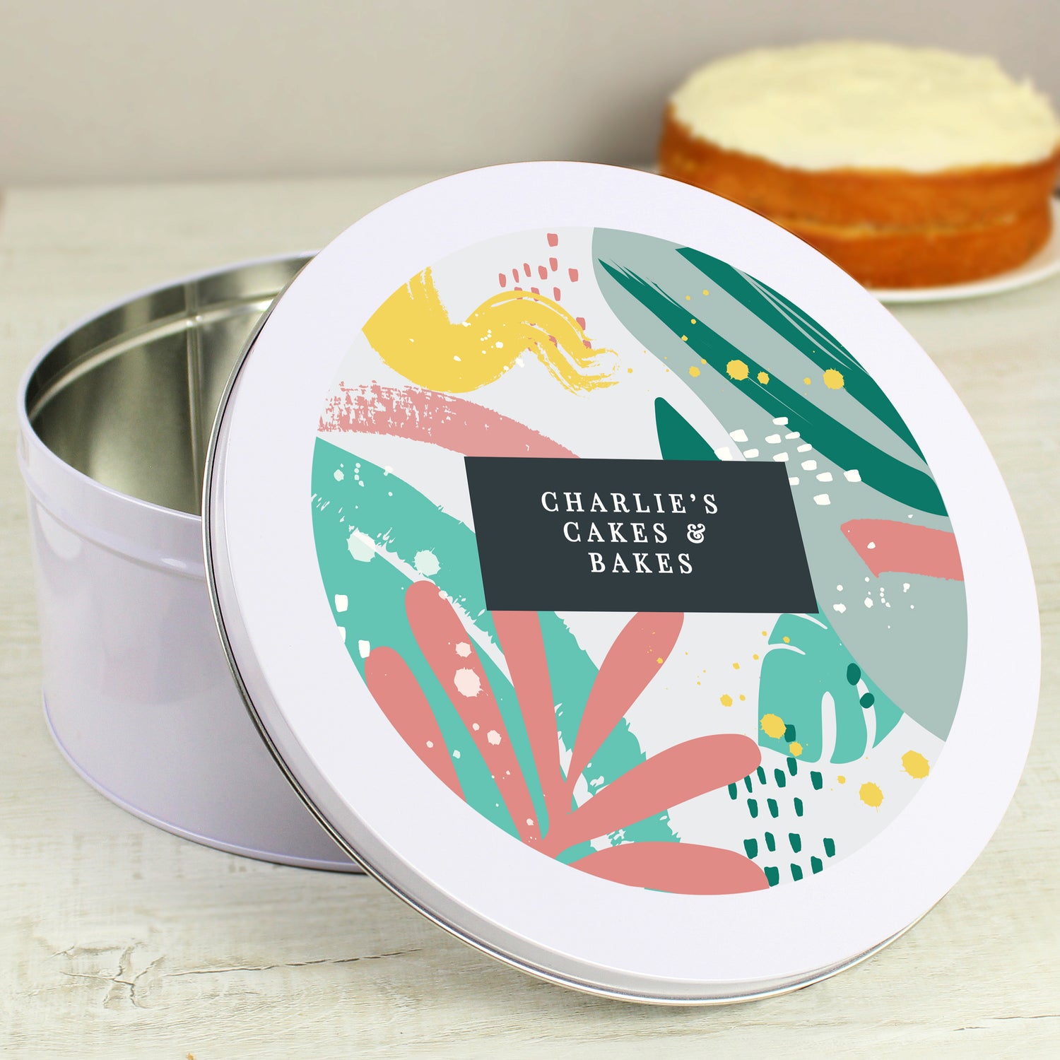 Personalised Abstract Design Cake Tin - gift & personalise