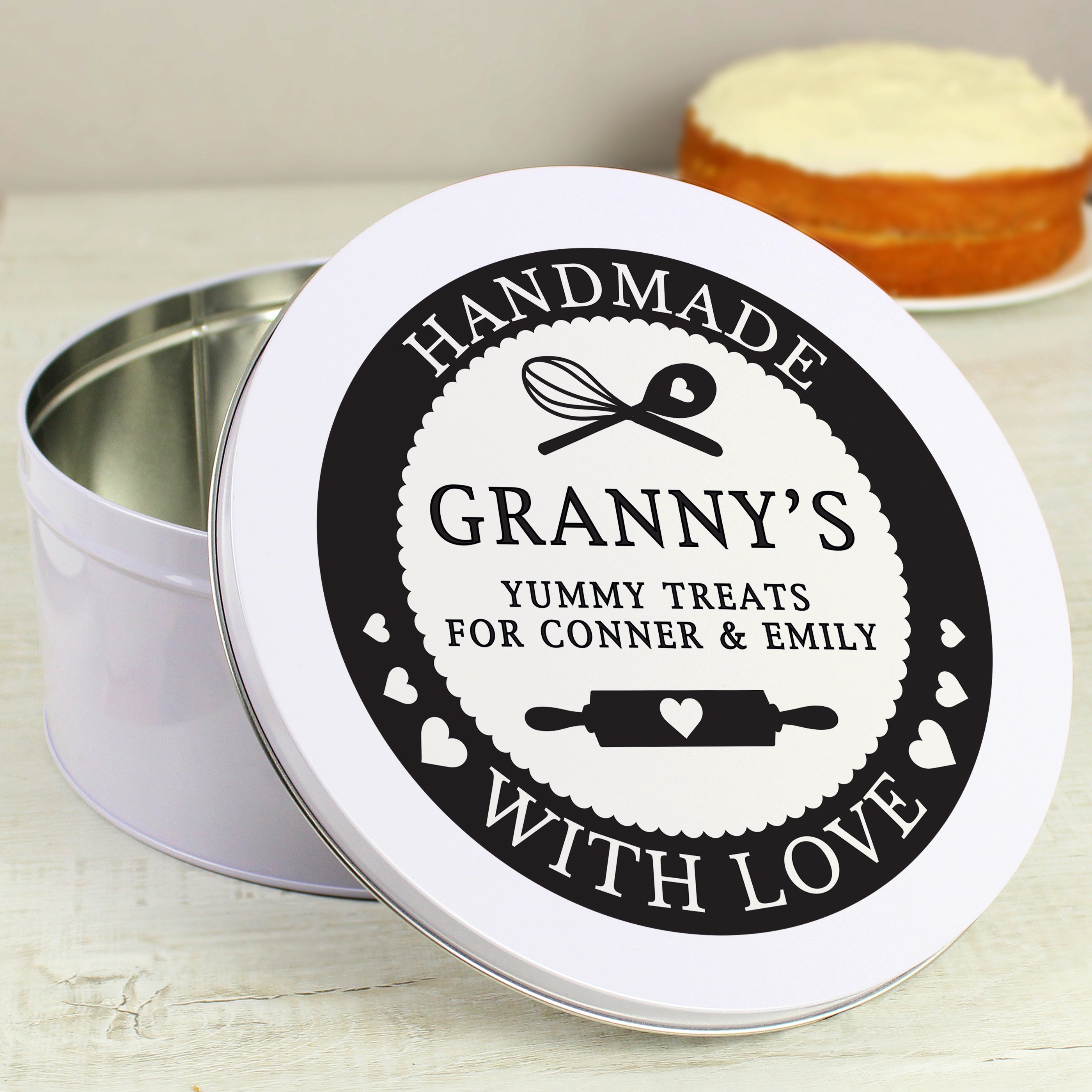 Personalised Handmade With Love Cake Tin - gift & personalise