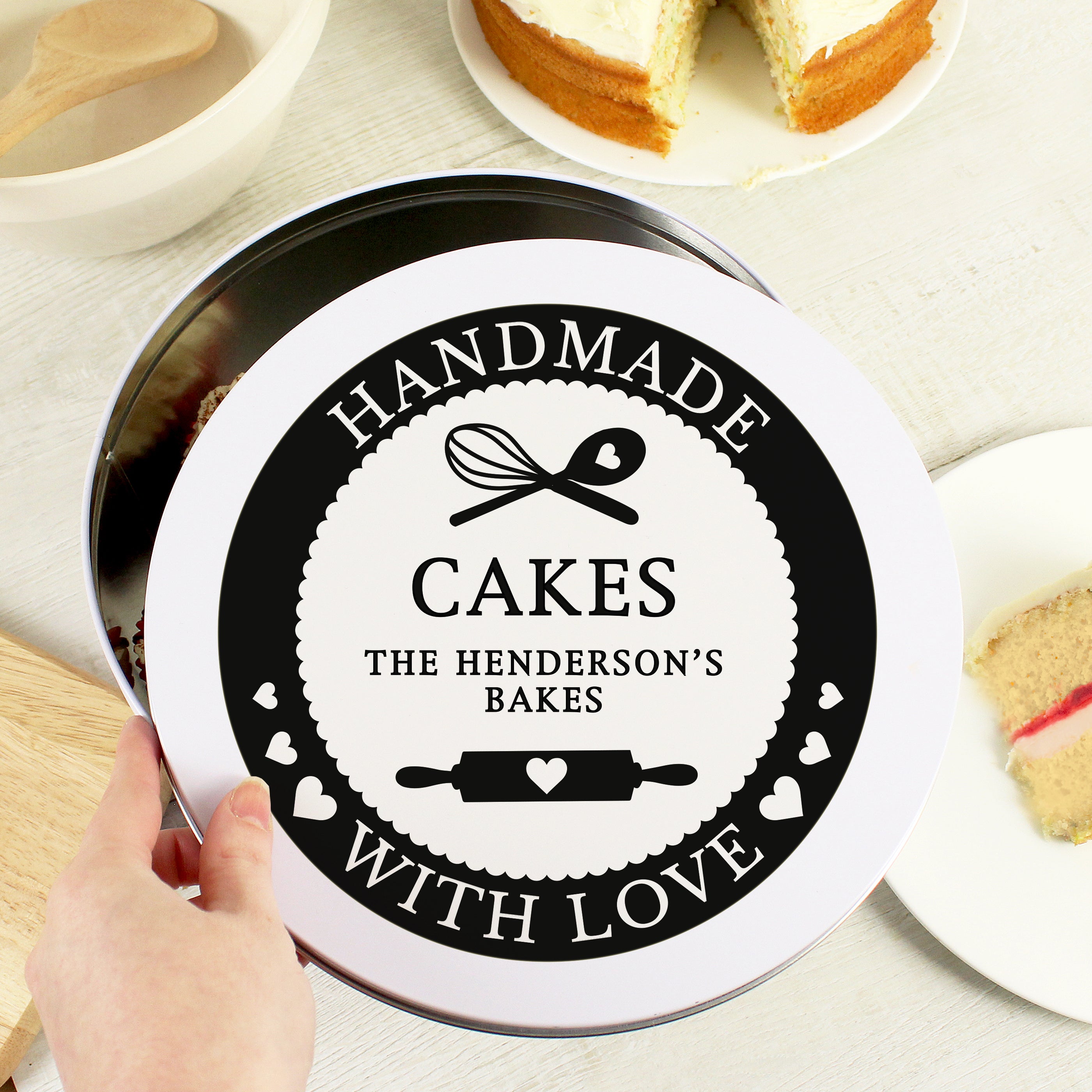 Personalised Handmade With Love Cake Tin - gift & personalise