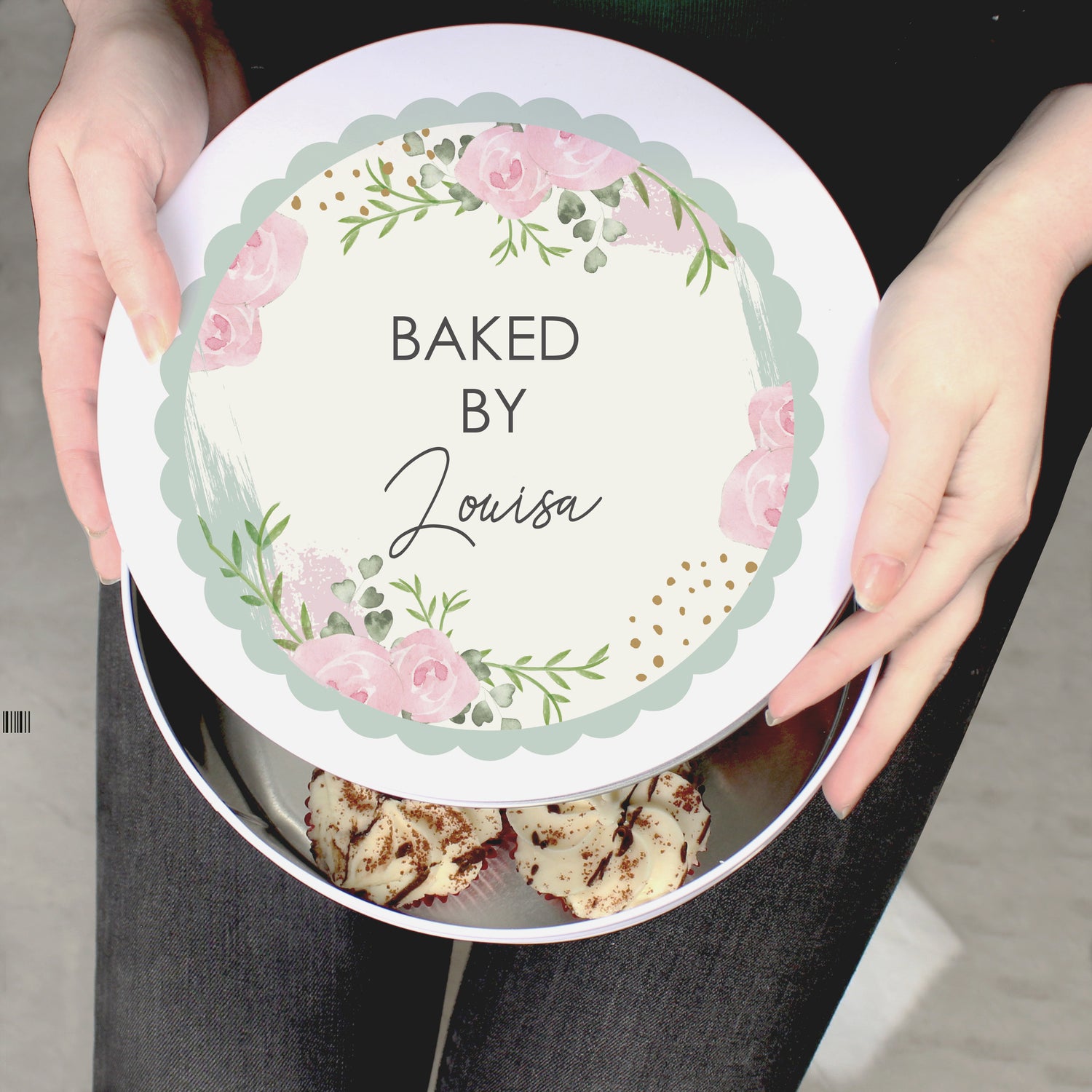 Personalised Abstract Rose Cake Tin - gift & personalise