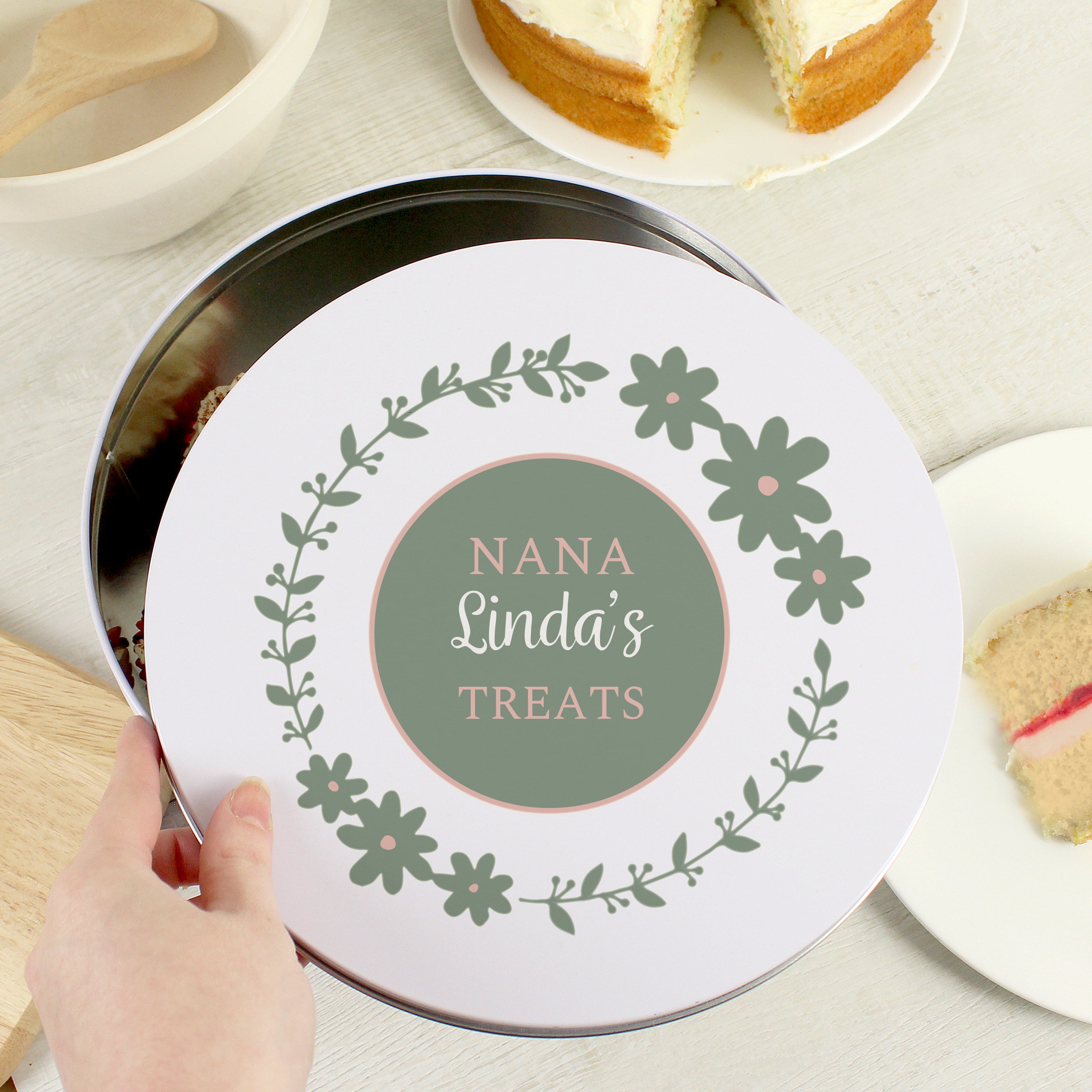 Personalised Floral Cake Tin - gift & personalise