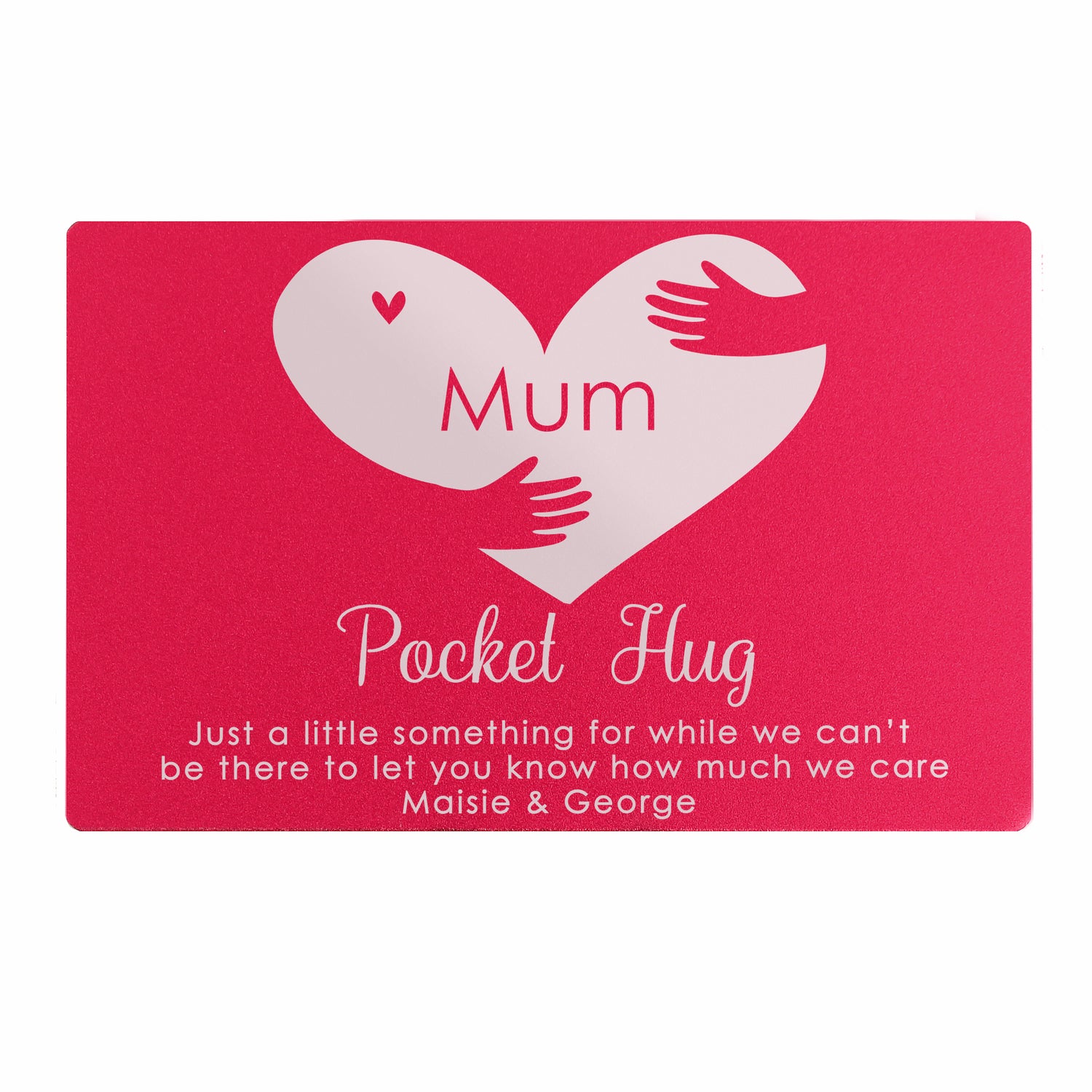 Personalised Pocket Hug Cerise Wallet Card - gift & personalise