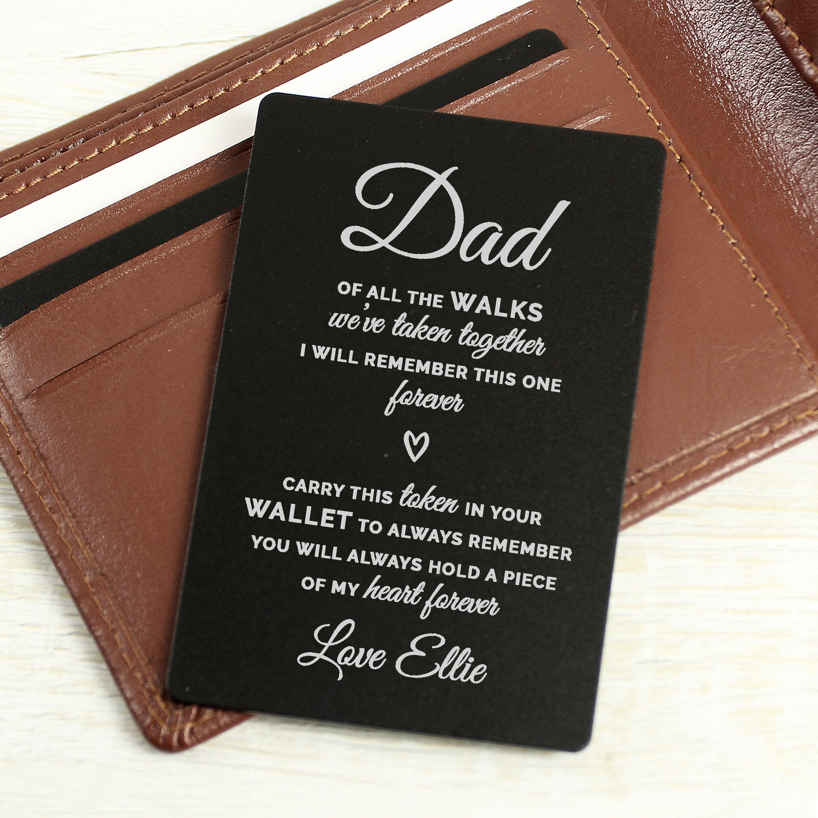 Personalised Of All The Walks Black Wallet Card - gift & personalise