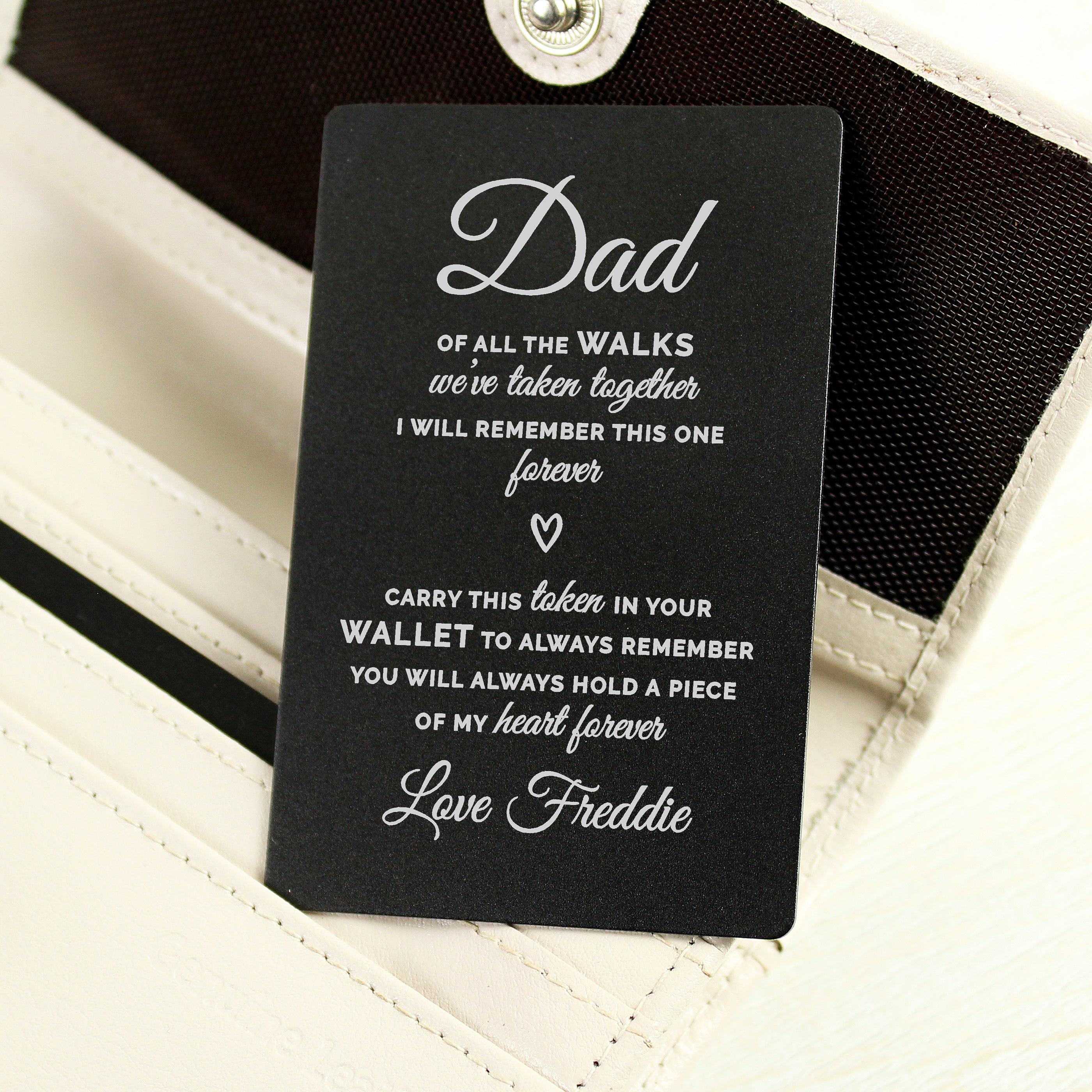 Personalised Of All The Walks Black Wallet Card - gift & personalise